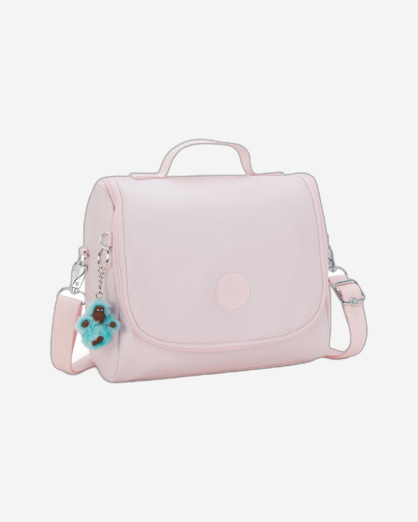 حقيبة غداء Kipling New Kichirou Sea Pink Met Large مع جراب عربة I5356-52J