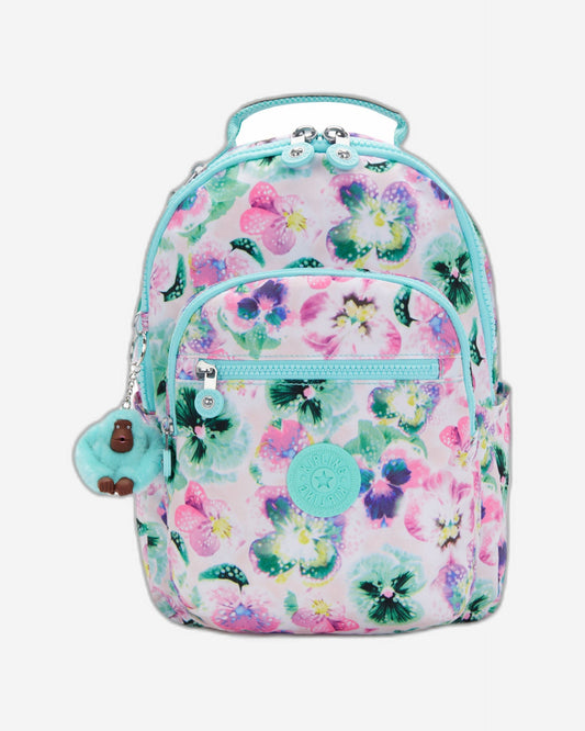 حقيبة ظهر صغيرة طراز Kipling Seoul S Aqua Blossom C2I5357-7EC