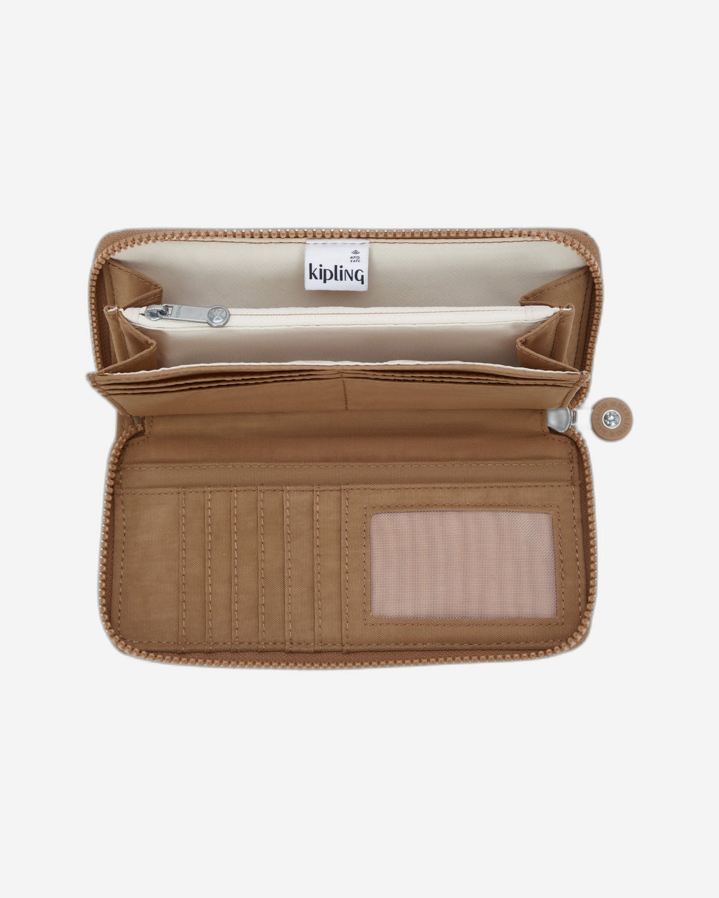 Kipling Money World محفظة كبيرة مبكرة باللون البني الفاتح I5411-7CN