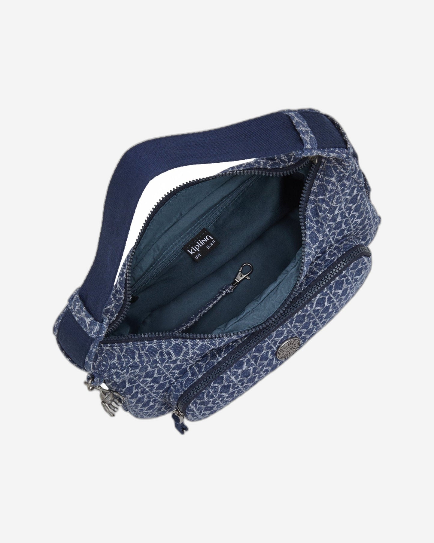 حقيبة كتف صغيرة من قماش الدنيم من Kipling Karis S Signature I5455-7PF