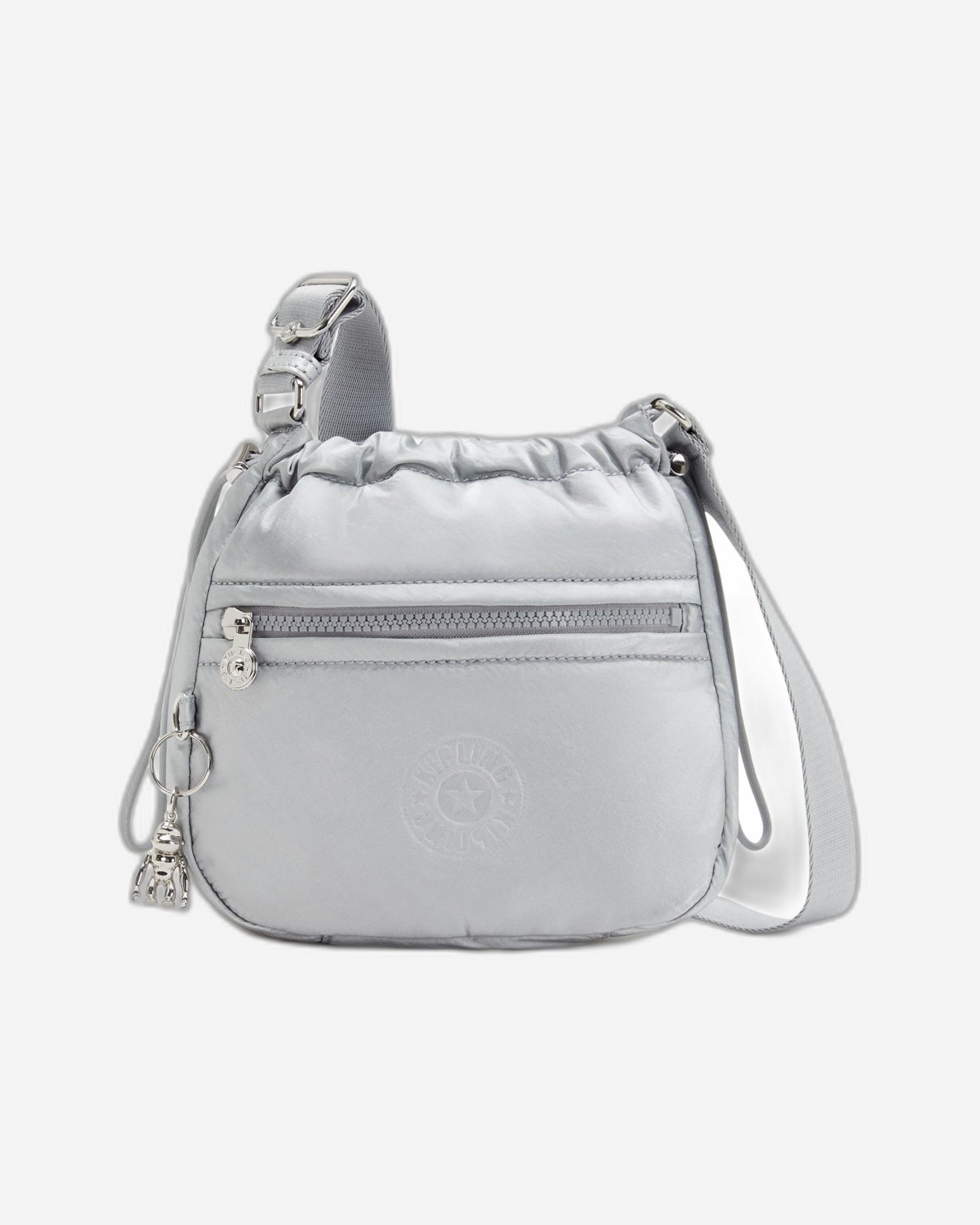 KIPLING-Jamir-حقيبة كروس بودي صغيرة برباط وحزام قابل للتعديل-فضي لامع-I5578-K2E