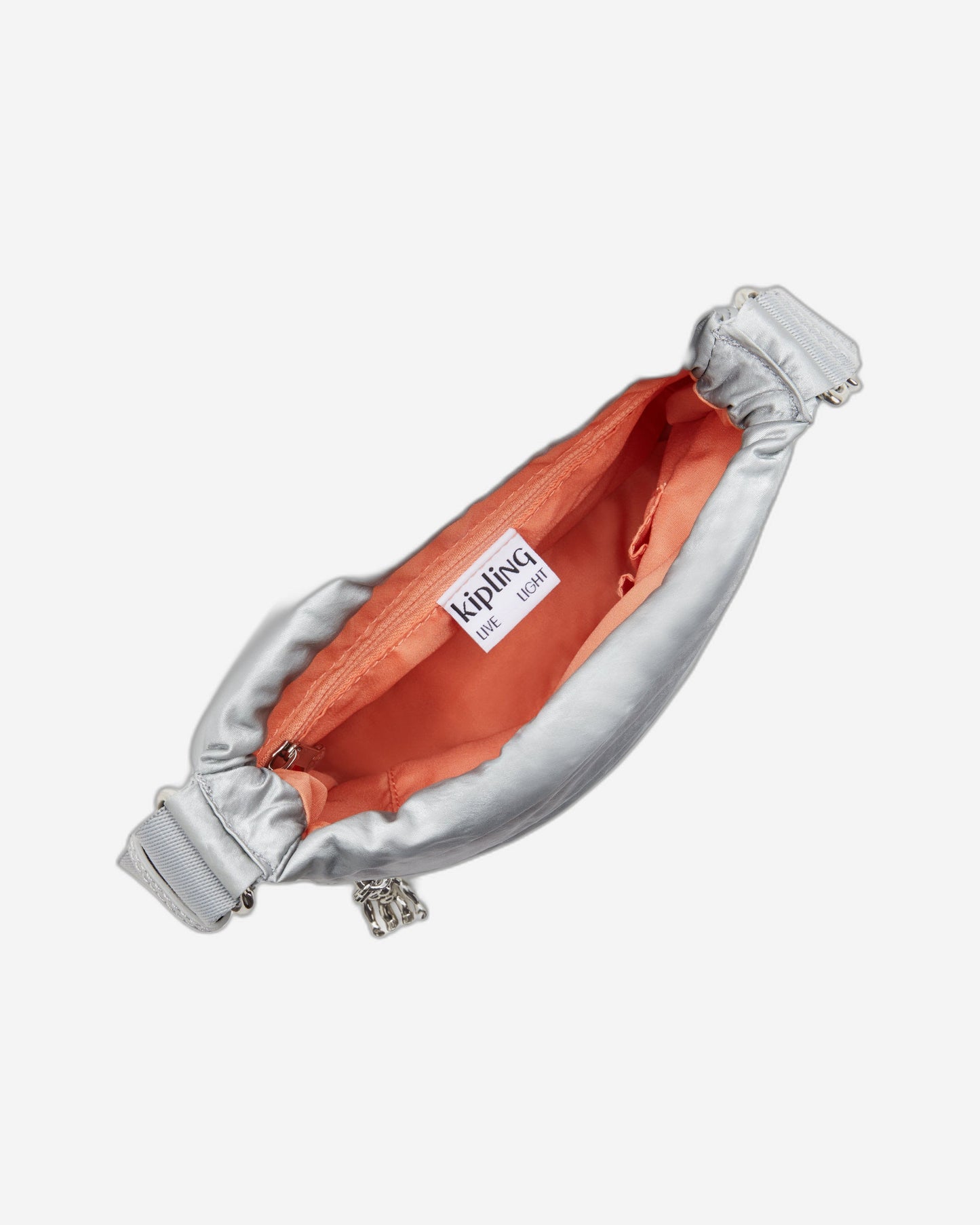 KIPLING-Jamir-حقيبة كروس بودي صغيرة برباط وحزام قابل للتعديل-فضي لامع-I5578-K2E