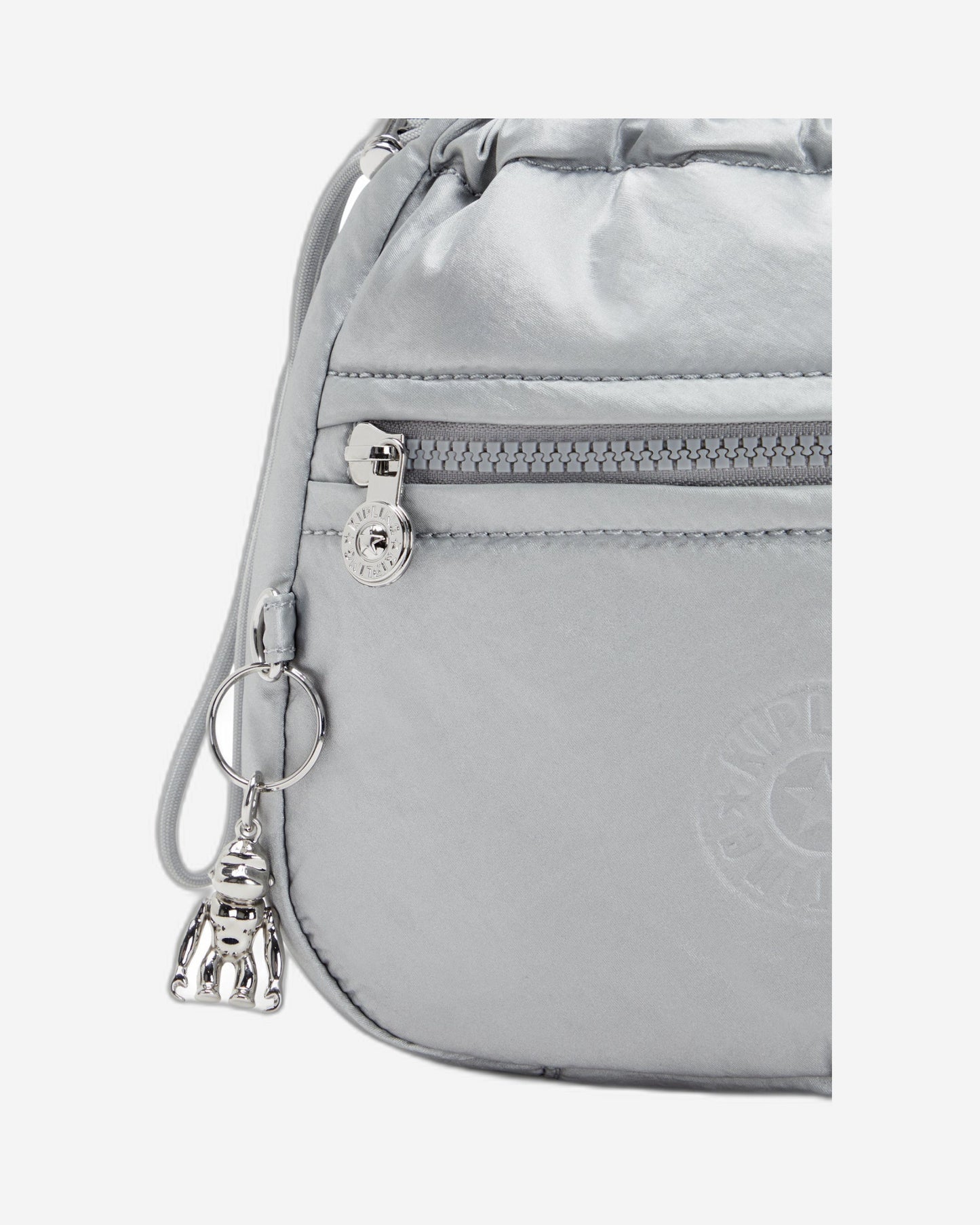 KIPLING-Jamir-حقيبة كروس بودي صغيرة برباط وحزام قابل للتعديل-فضي لامع-I5578-K2E