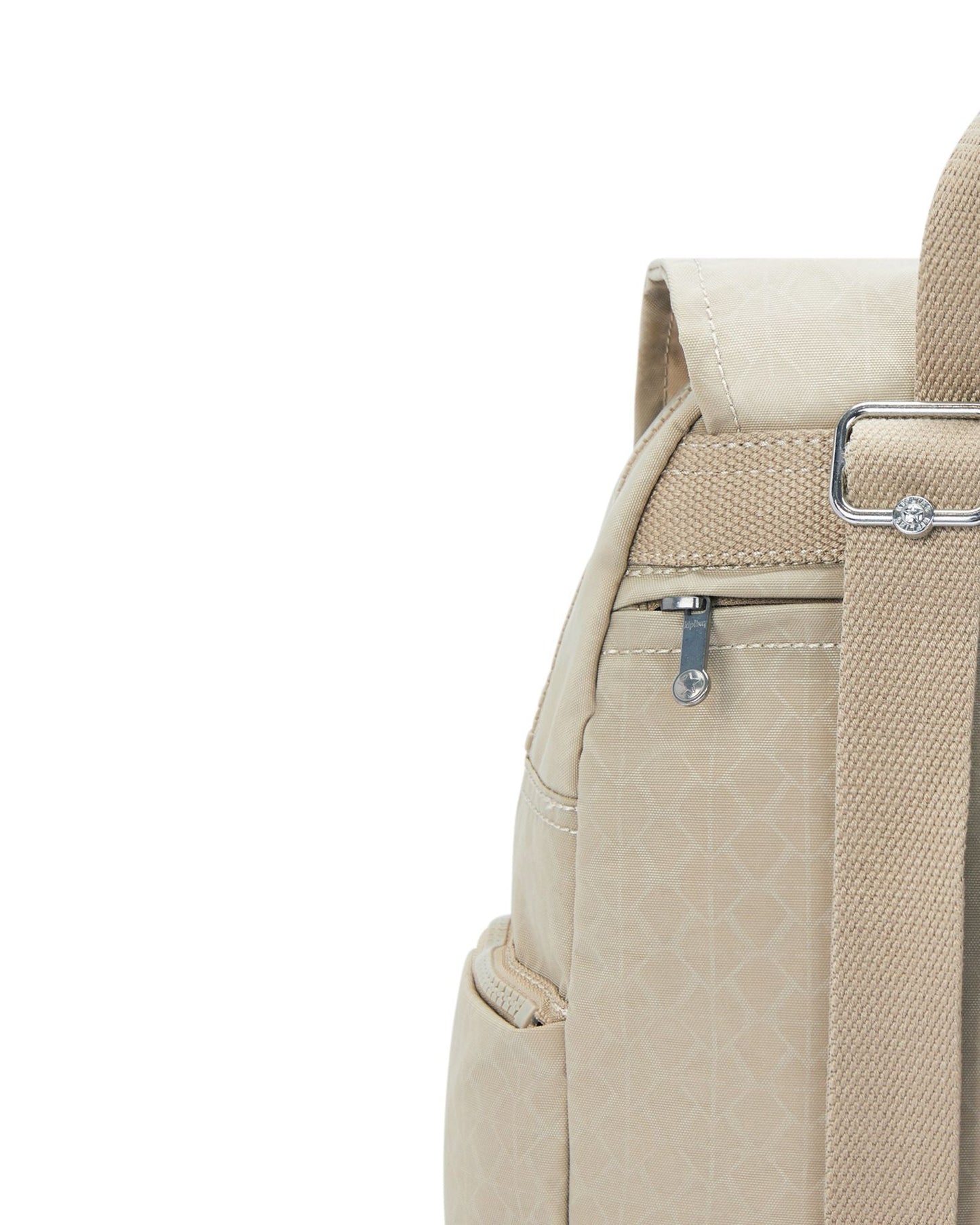 حقيبة ظهر صغيرة من Kipling City Zip S Signature باللون البيج المنقوش I5634-96A
