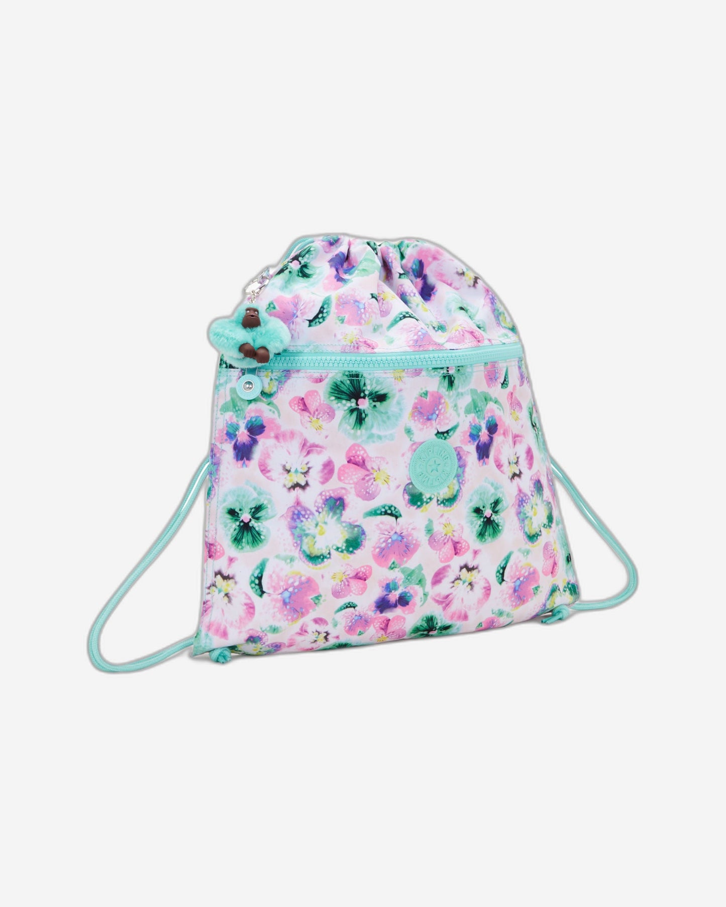 حقيبة ظهر Kipling Supertaboo Aqua Blossom متوسطة الحجم C2I5637-7EC