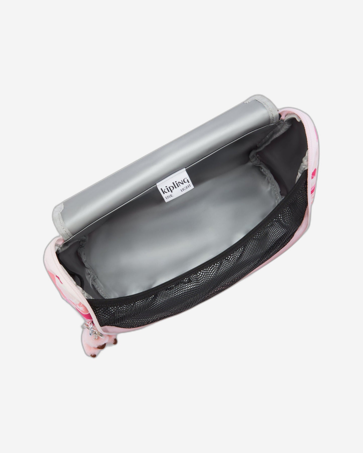 حقيبة غداء كبيرة Kipling New Kichirou Pink Palm مع جراب عربة I5749-1BV
