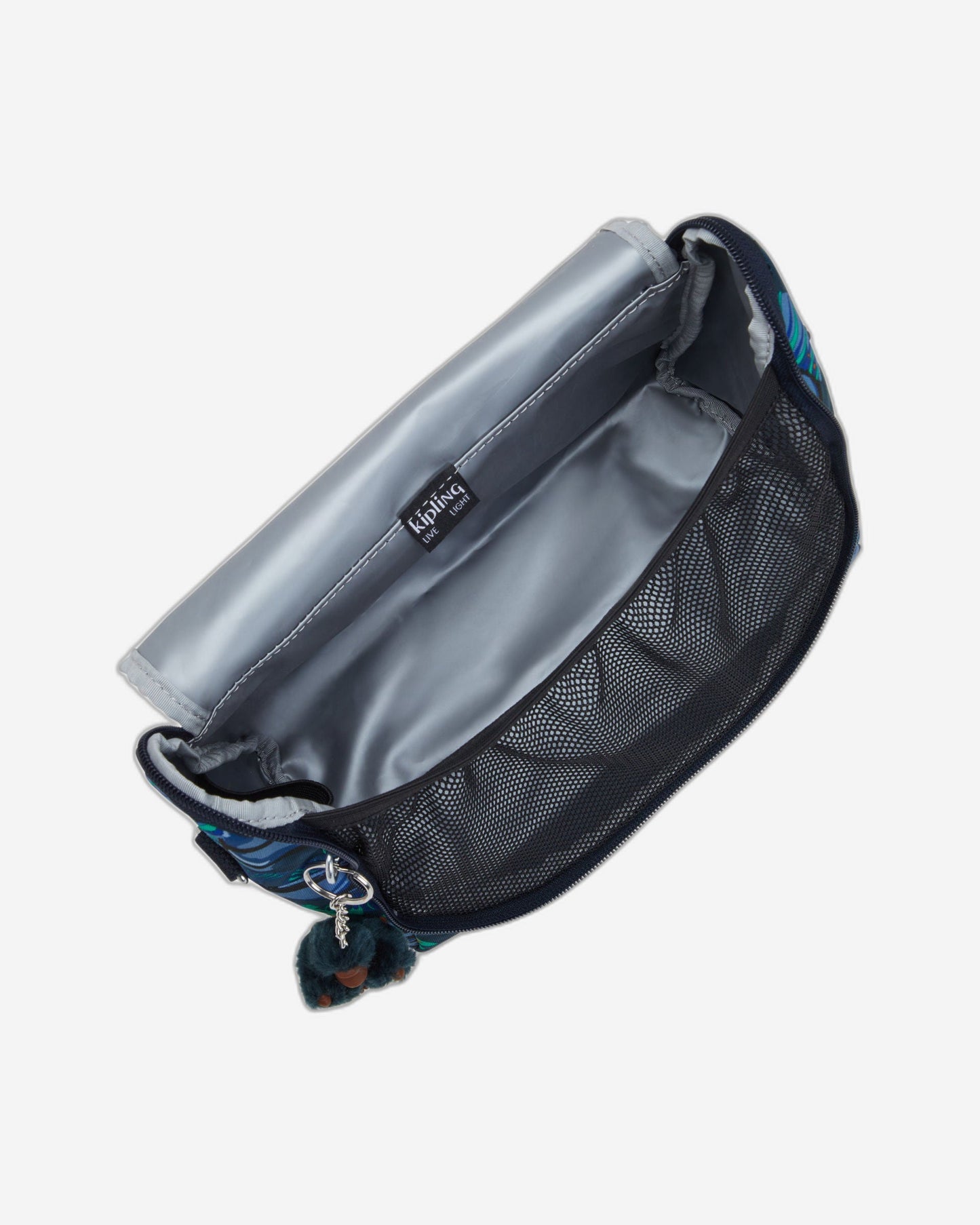 حقيبة غداء كبيرة من Kipling New Kichirou Blue Monkey Fun مع جراب عربة C2I5749-8HJ