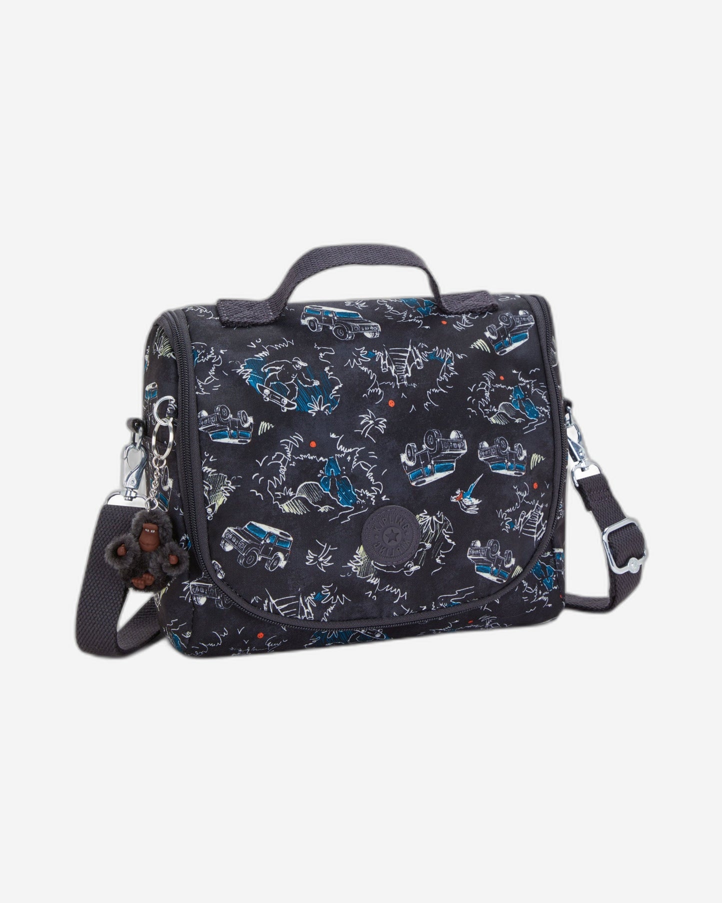 حقيبة غداء كبيرة من Kipling New Kichirou Jungle Fun Race مع جراب عربة C2I5749-TJ3