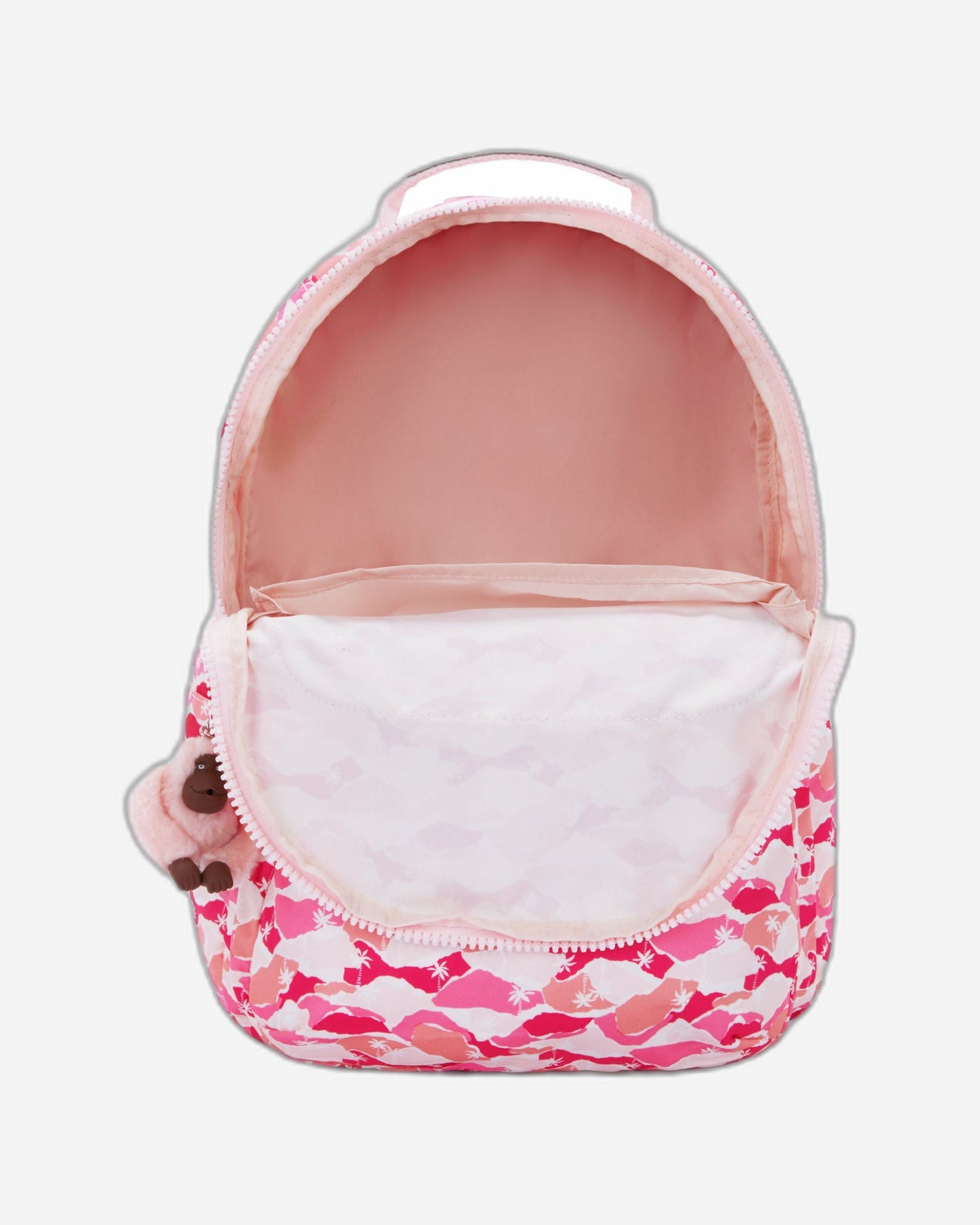 حقيبة ظهر Kipling Seoul Lap Pink Palm كبيرة مع حجرة للكمبيوتر المحمول I5816-1BV
