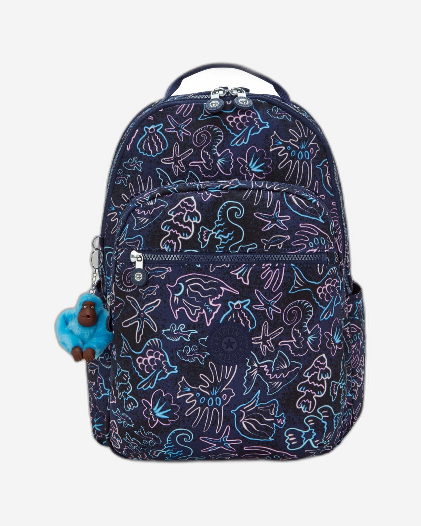 حقيبة ظهر Kipling Seoul Lap Disco Fish كبيرة مع حجرة للكمبيوتر المحمول I5816-4FK
