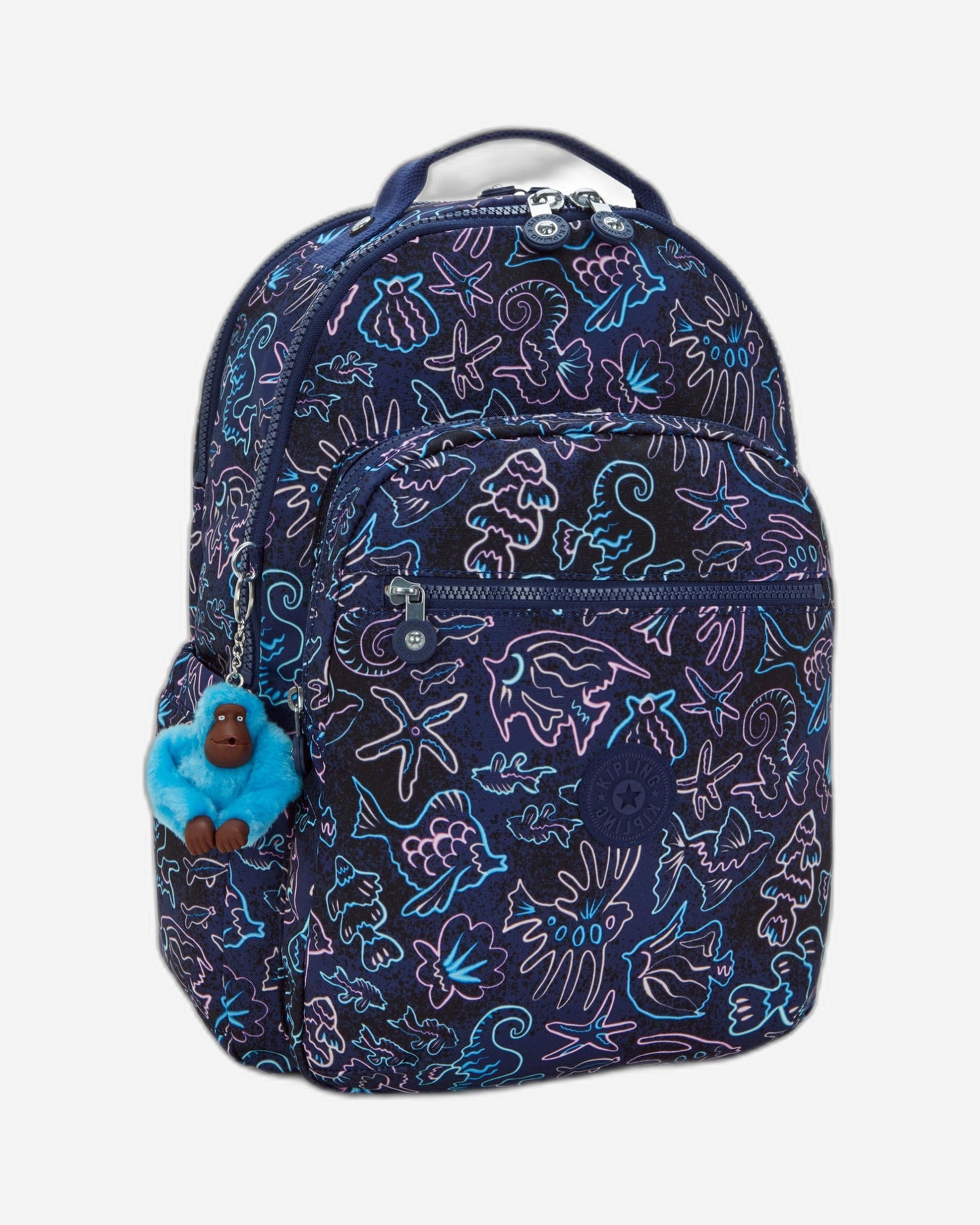 حقيبة ظهر Kipling Seoul Lap Disco Fish كبيرة مع حجرة للكمبيوتر المحمول I5816-4FK