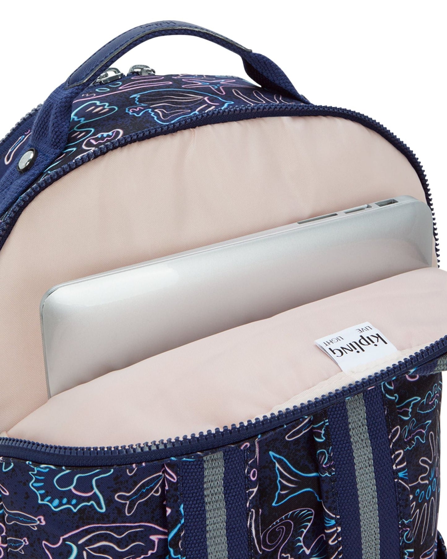 حقيبة ظهر Kipling Seoul Lap Disco Fish كبيرة مع حجرة للكمبيوتر المحمول I5816-4FK