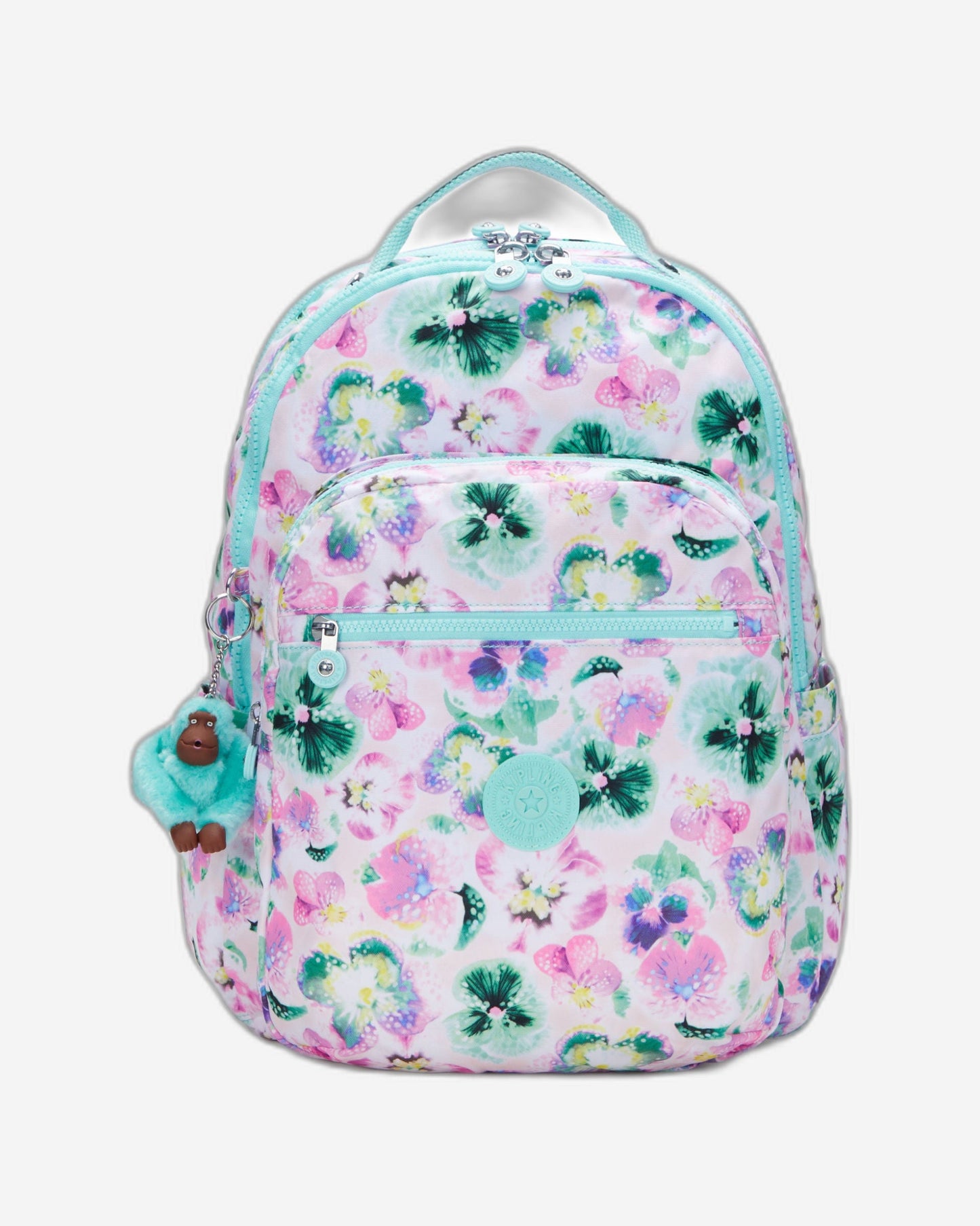 Kipling Seoul Lap Aqua Blossom حقيبة ظهر كبيرة C2I5816-7EC