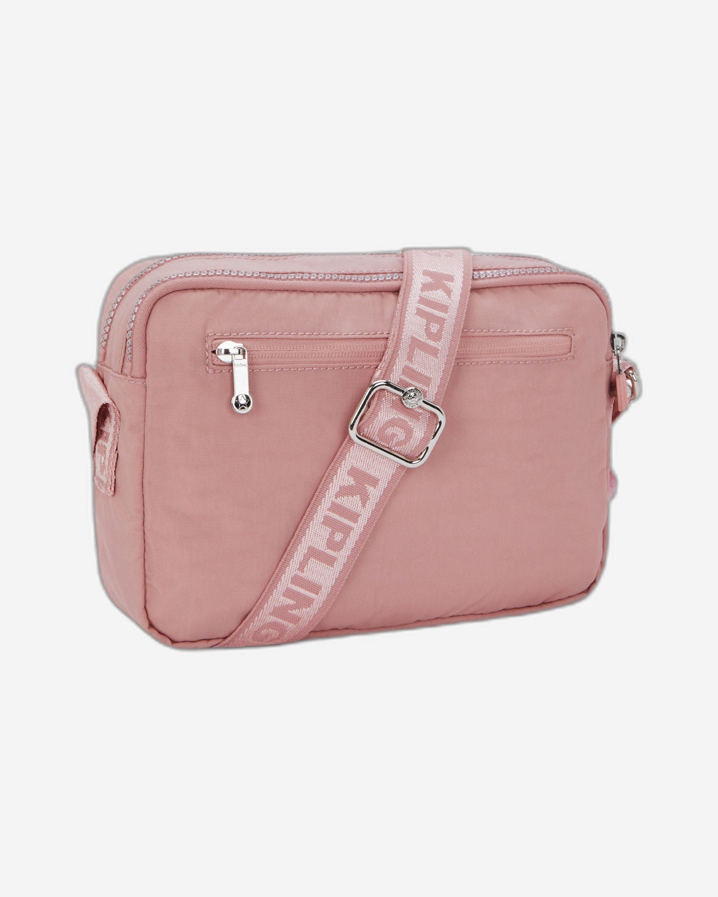 حقيبة كروسبودي متوسطة من Kipling طراز Abanu M Zip بلون وردي مبهج I5986-8HB