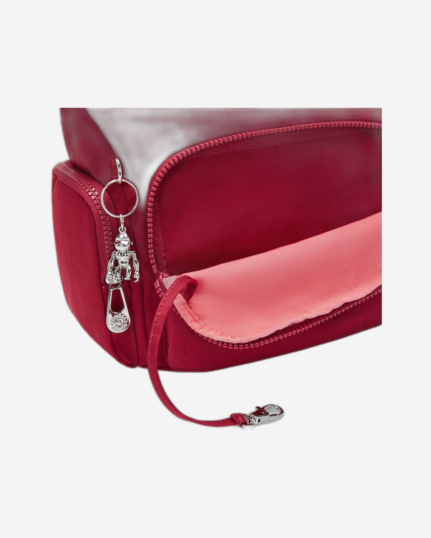 حقيبة كتف متوسطة الحجم Kipling Gabb S باللون الأحمر والنبيذ الأحمر I6041-6SE