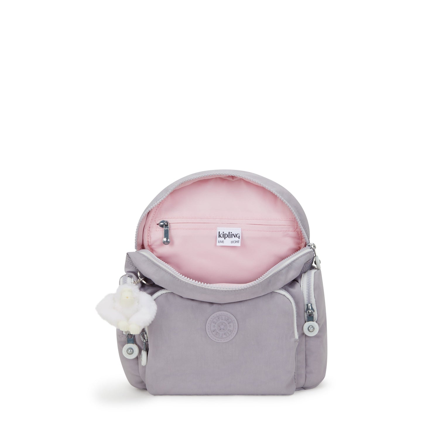 حقيبة ظهر KIPLING-City Zip Mini-Mini مع أحزمة قابلة للتعديل - رمادي فاتح - I6046-1FB