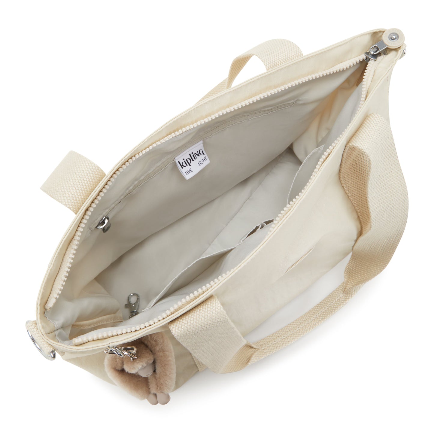 KIPLING-Asseni S-حقيبة توت صغيرة (بحزام كتف قابل للإزالة)-بيج لؤلؤي-I6232-3KA