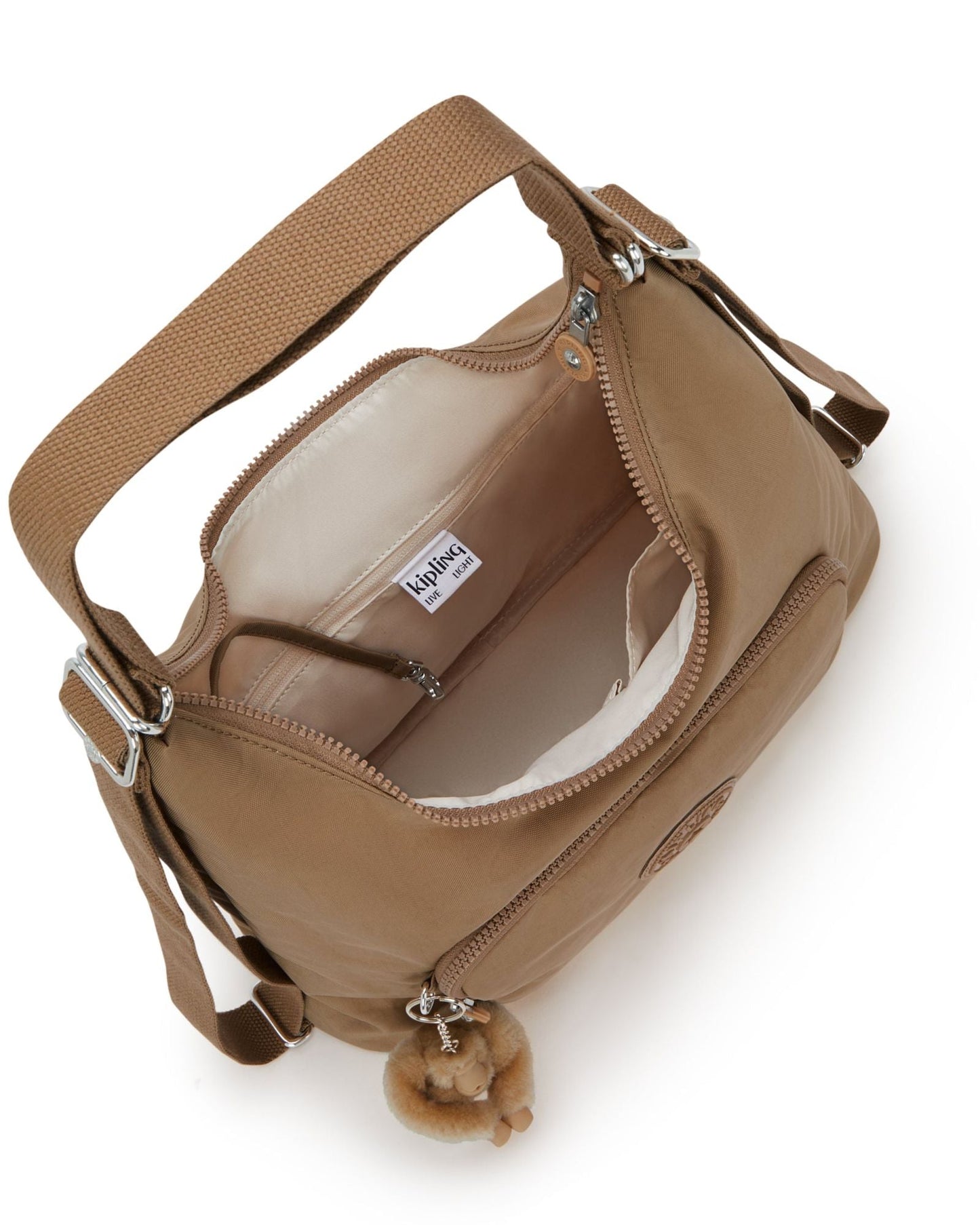 حقيبة كتف Kipling Yenna Early Tan متوسطة (قابلة للتحويل إلى حقيبة ظهر) I6721-7CN