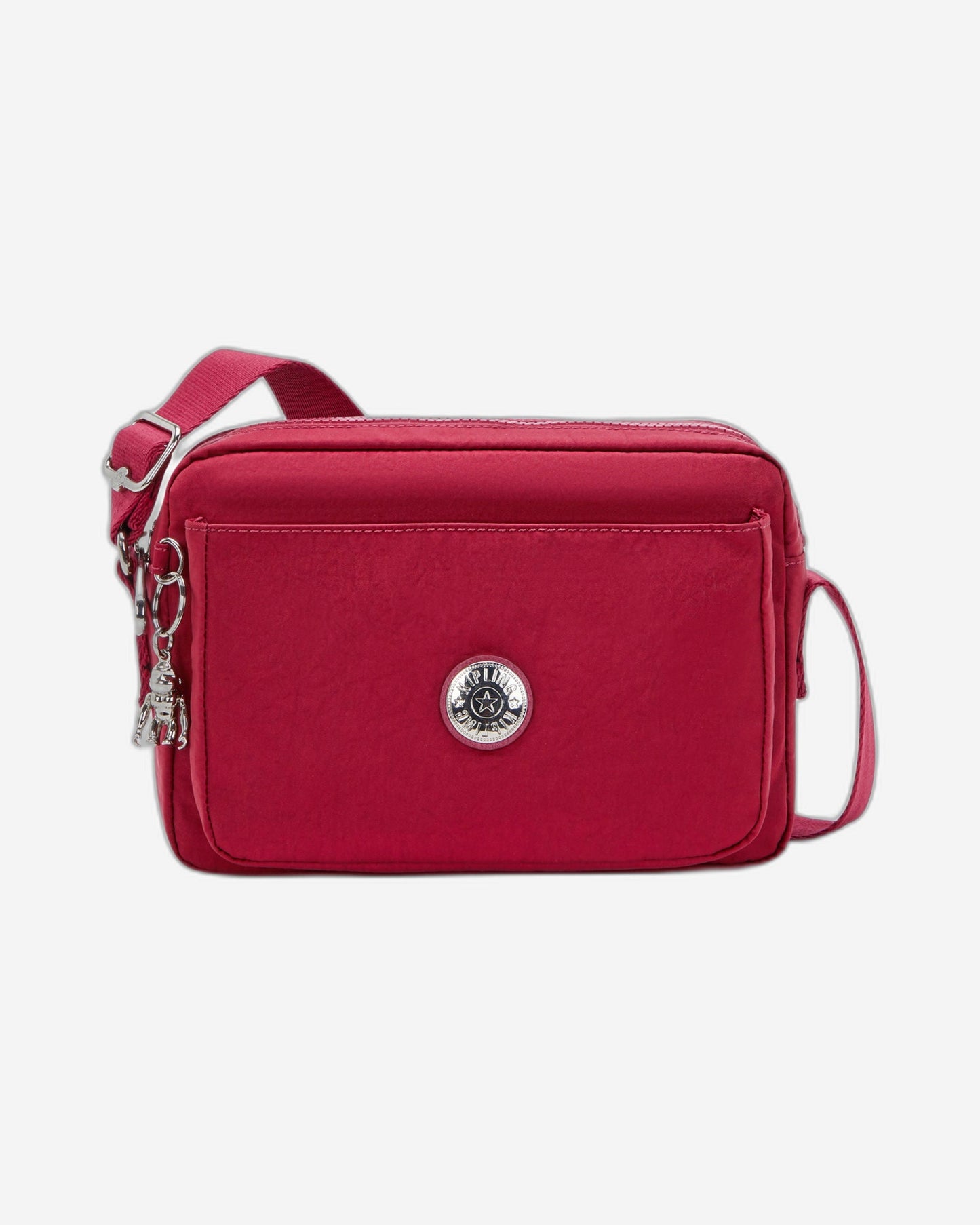 حقيبة كتف متوسطة الحجم Kipling Abanu M باللون الأحمر والنبيذ الأحمر I6847-6SE