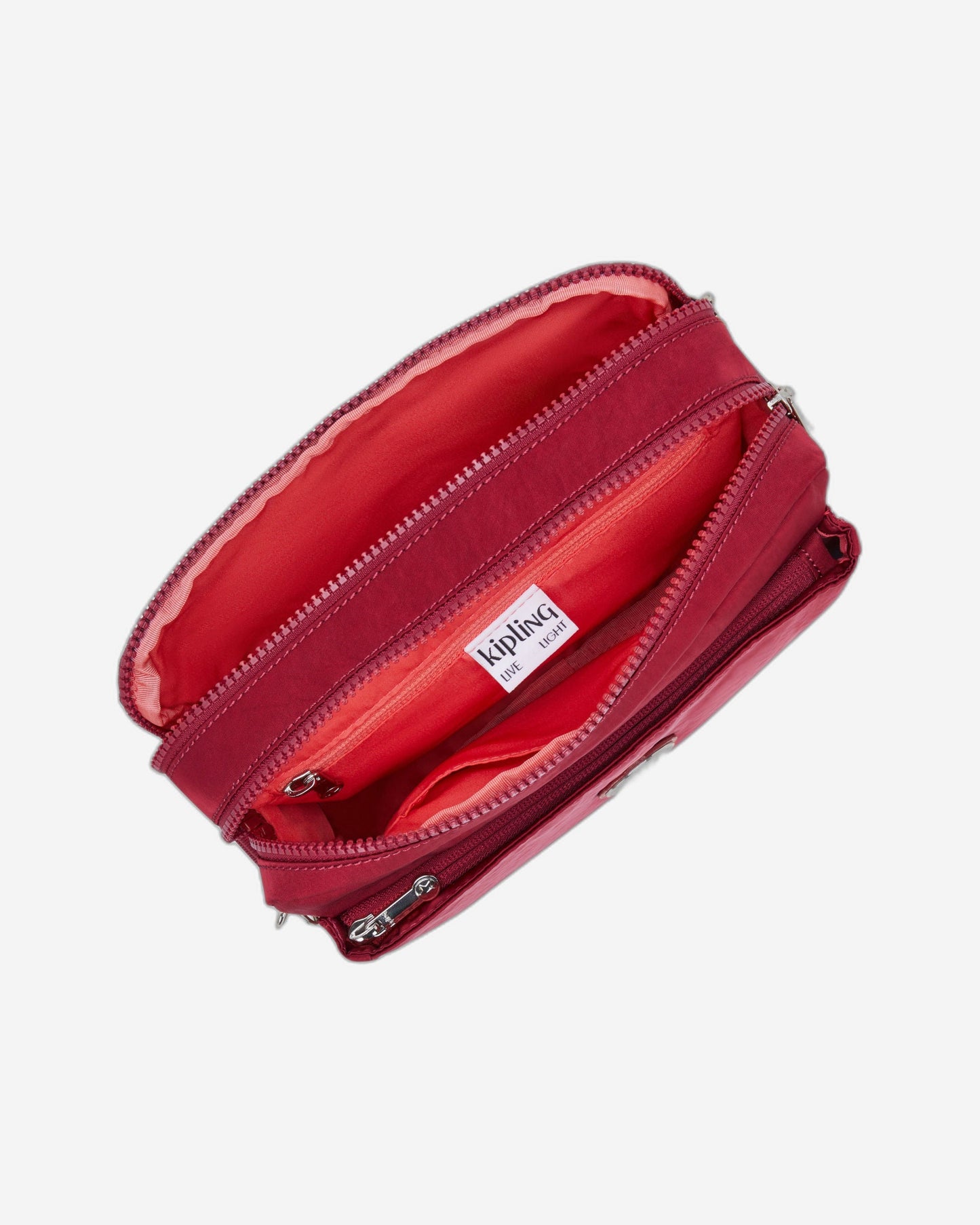 حقيبة كتف متوسطة الحجم Kipling Abanu M باللون الأحمر والنبيذ الأحمر I6847-6SE