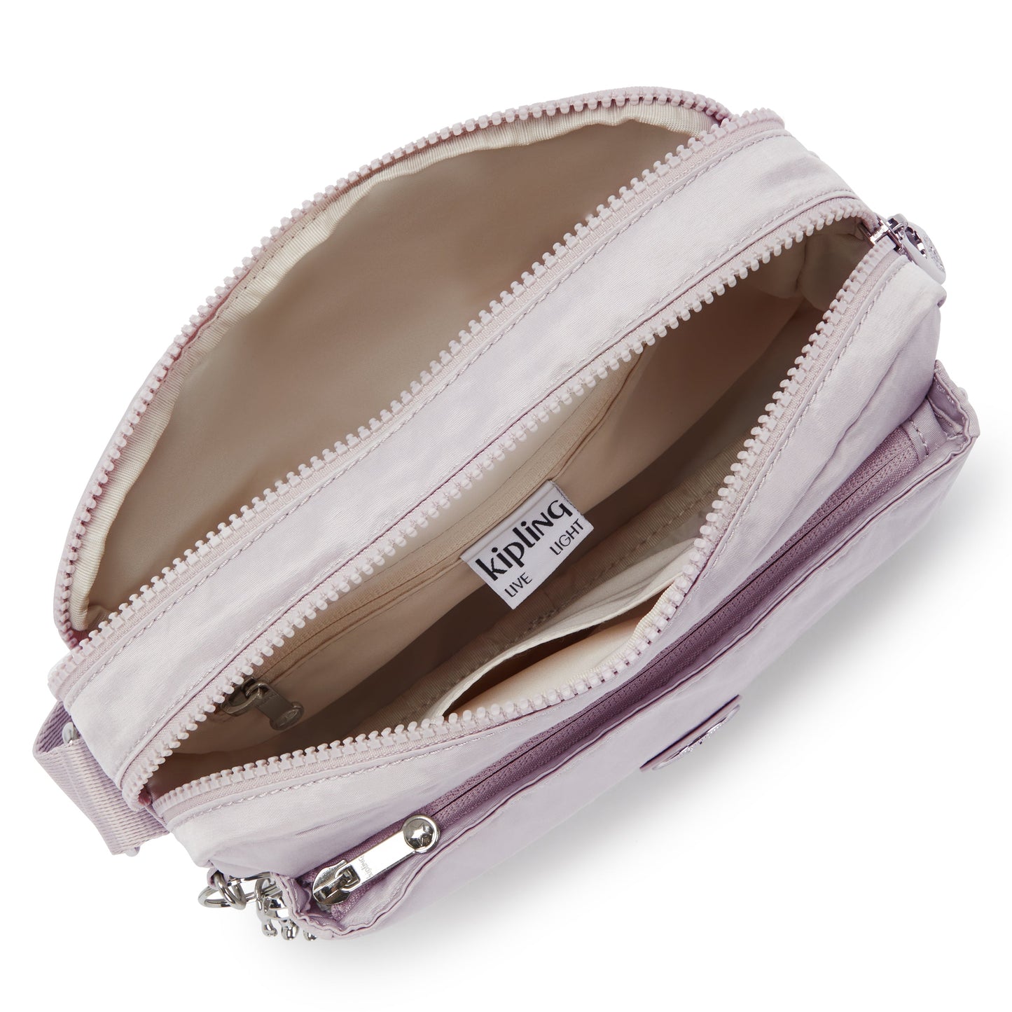 KIPLING-Abanu M-Medium crossbody-Gleam Silver-I6847-K6G