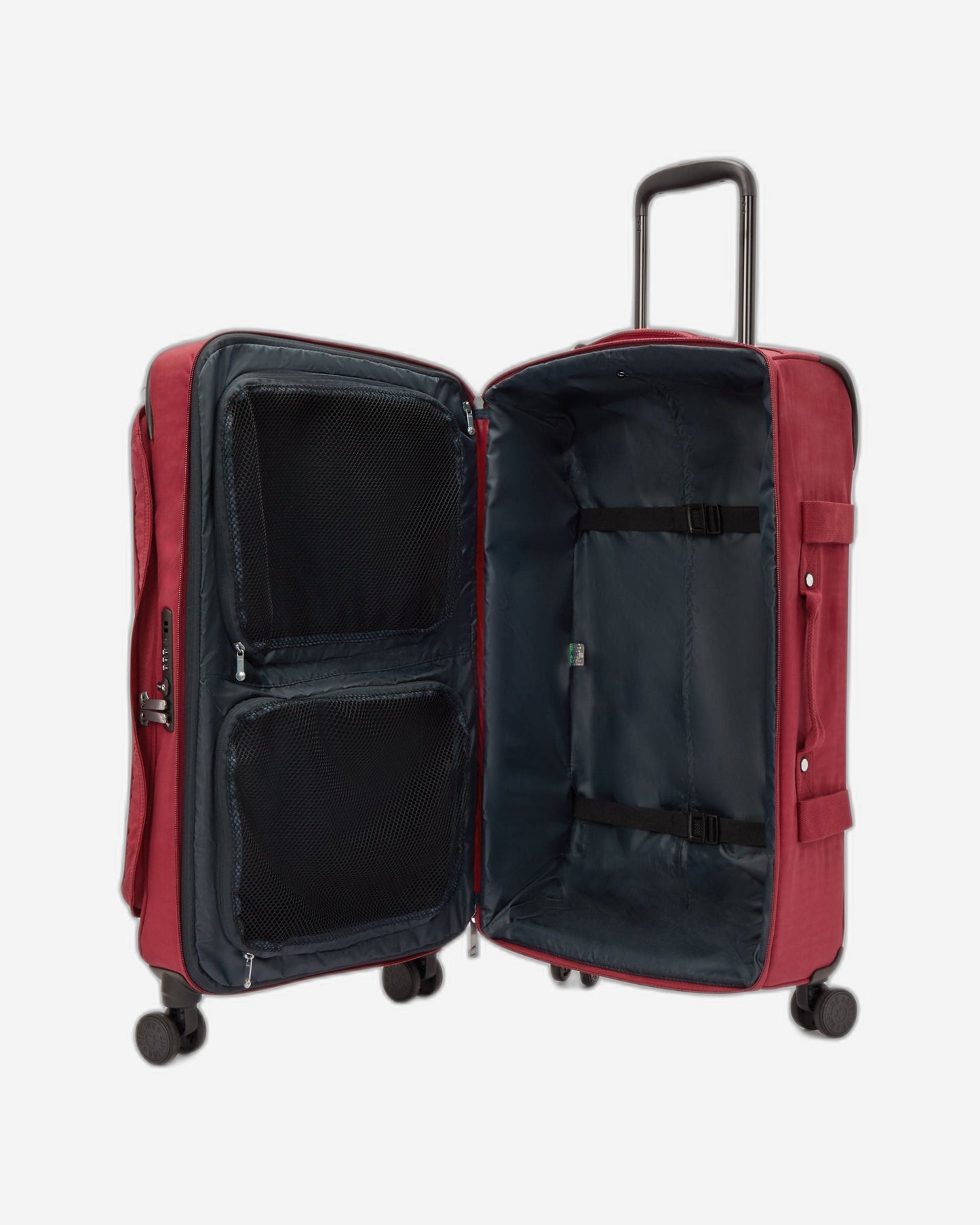 حقيبة سفر Kipling Spontaneous M متوسطة الحجم بعجلات، لون أحمر جذاب، I6918-4SS