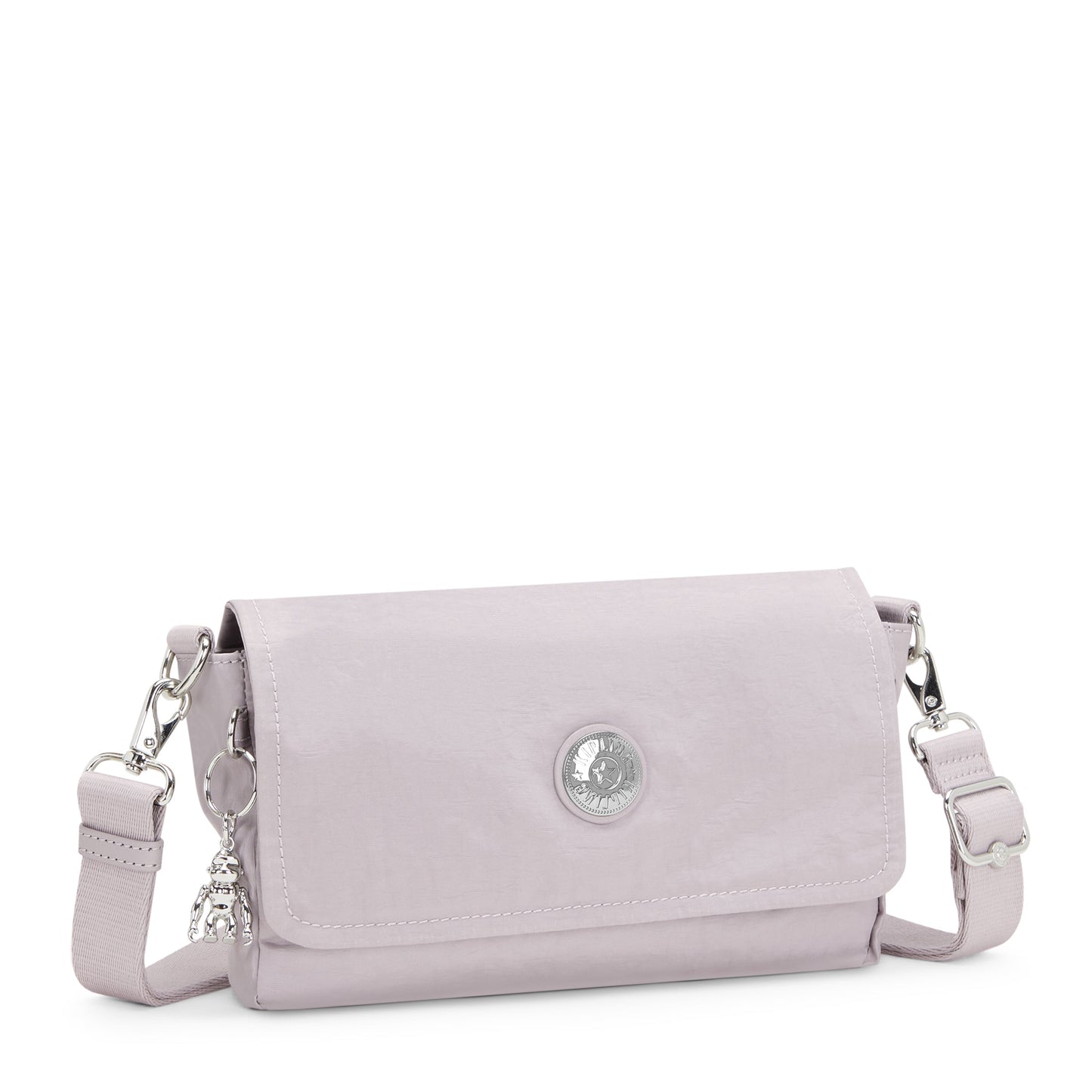KIPLING-Aras-حقيبة كتف صغيرة (بحزام قابل للإزالة)-فضي لامع-I6941-K6G