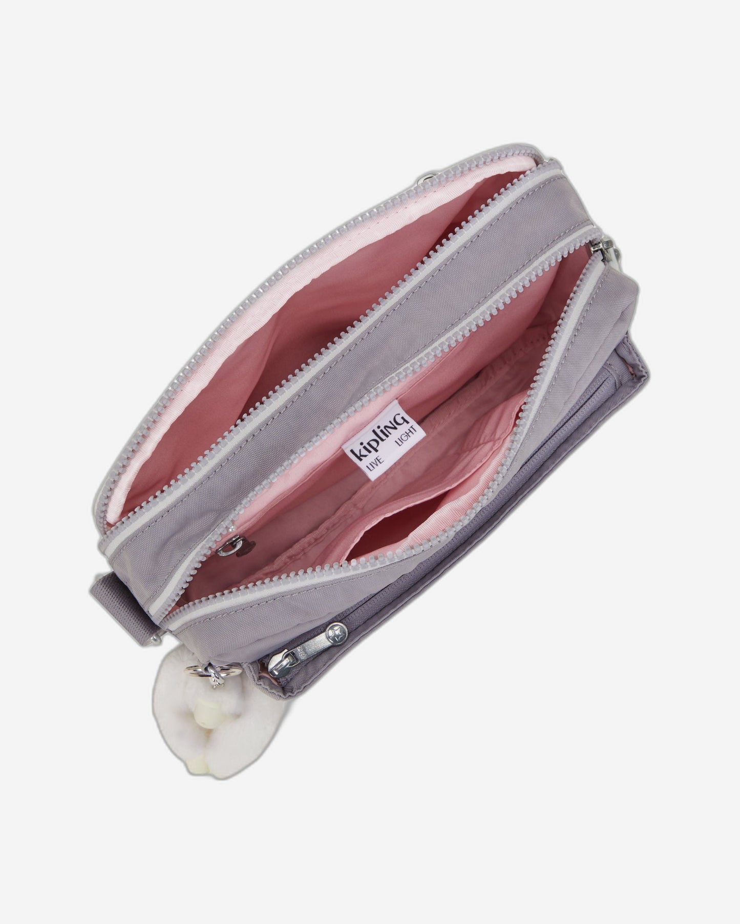 حقيبة كروسبودي متوسطة Kipling Abanu M باللون الرمادي الفاتح C2I7076-1FB