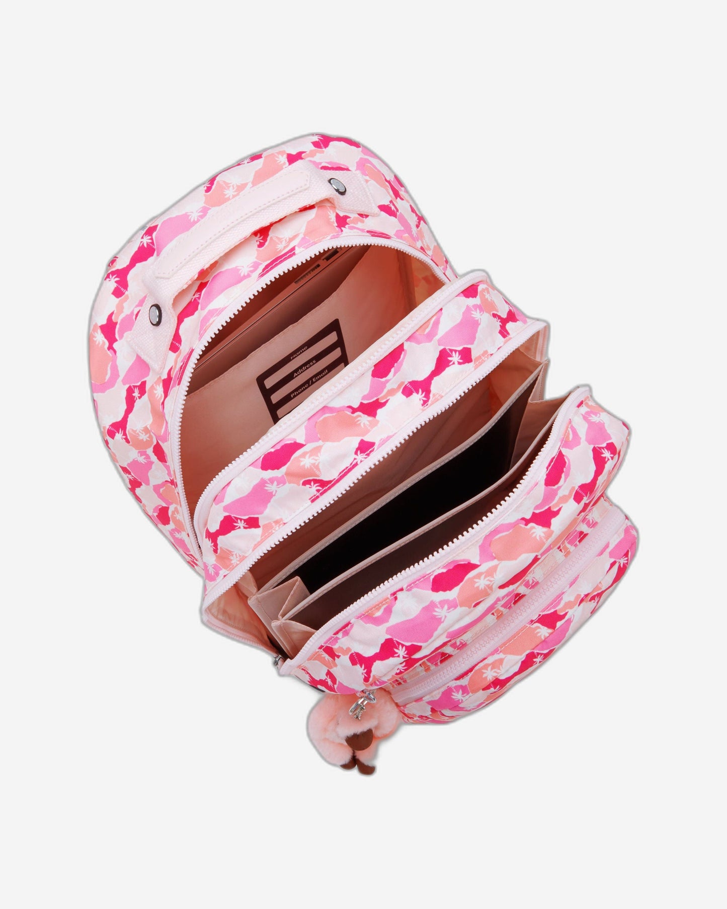 حقيبة ظهر Kipling Class Room Pink Palm كبيرة مع حجرة للكمبيوتر المحمول I7090-1BV