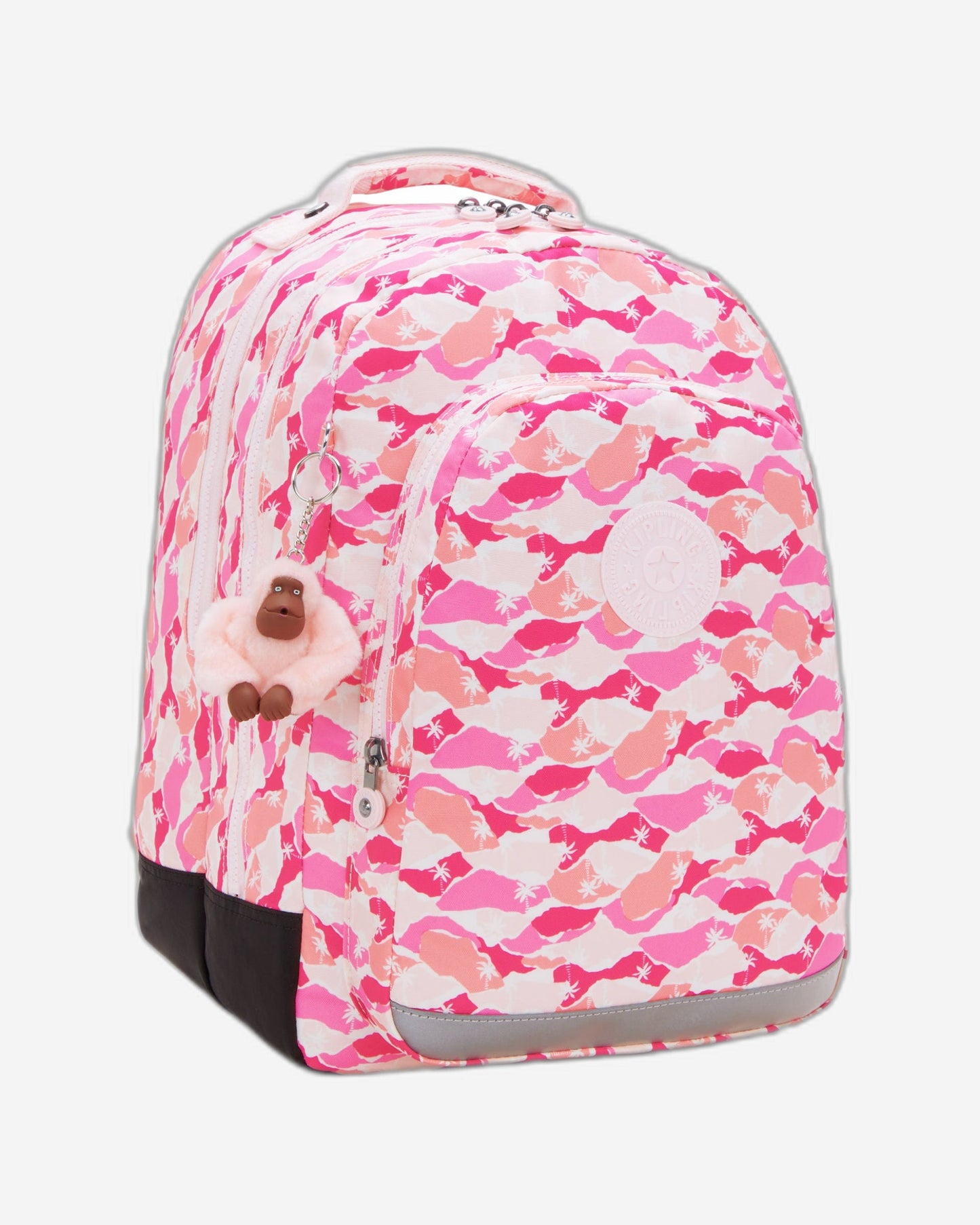 حقيبة ظهر Kipling Class Room Pink Palm كبيرة مع حجرة للكمبيوتر المحمول I7090-1BV