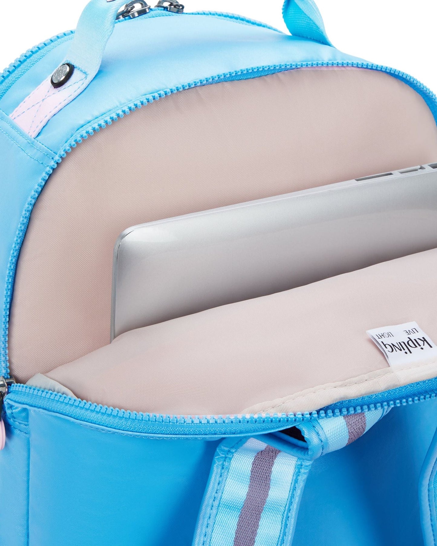 حقيبة ظهر Kipling Seoul Lap Sea Blue Met Large مع حجرة للكمبيوتر المحمول I7135-52D