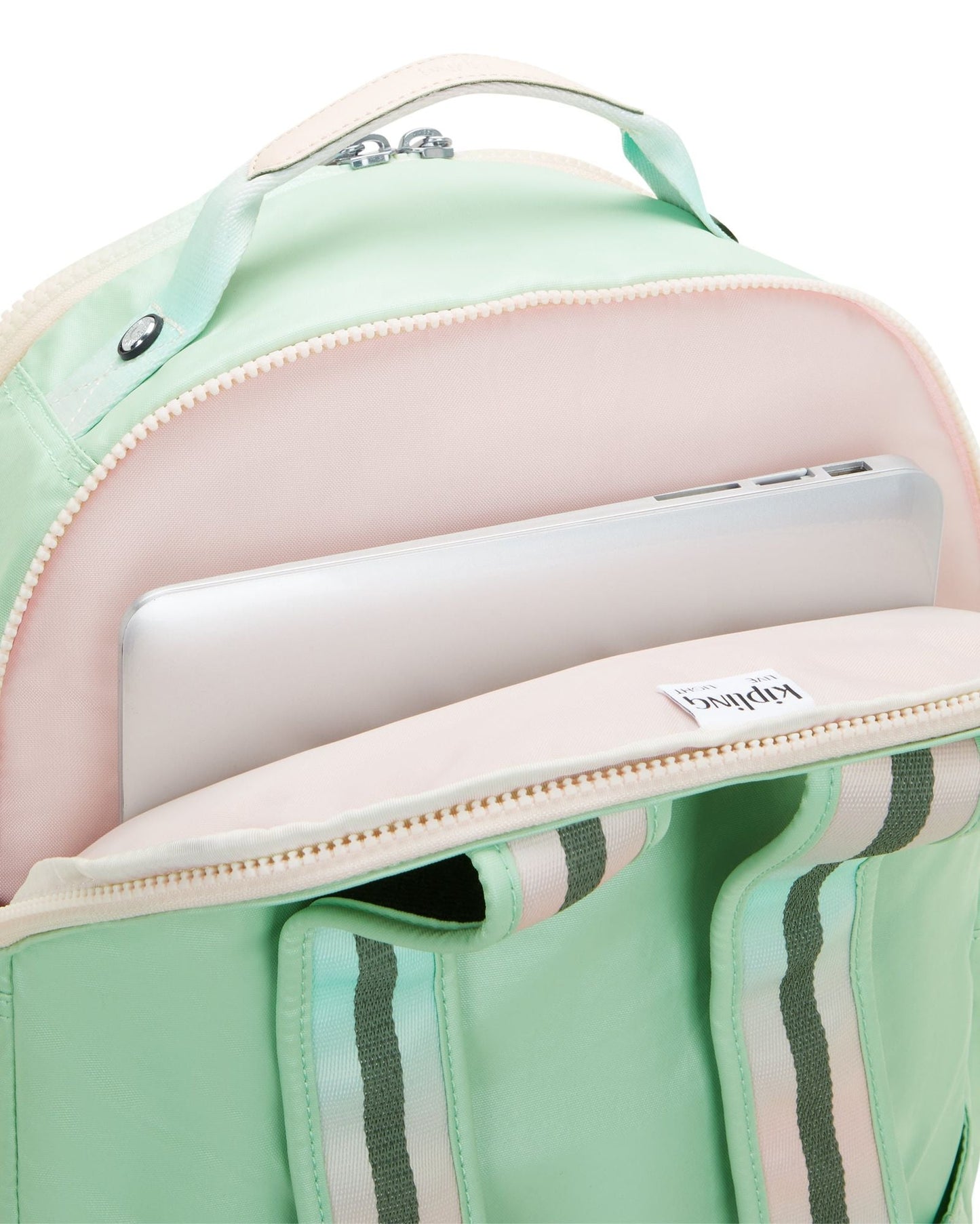 حقيبة ظهر Kipling Seoul Lap Soft Green Met Large C2I7135-5KY