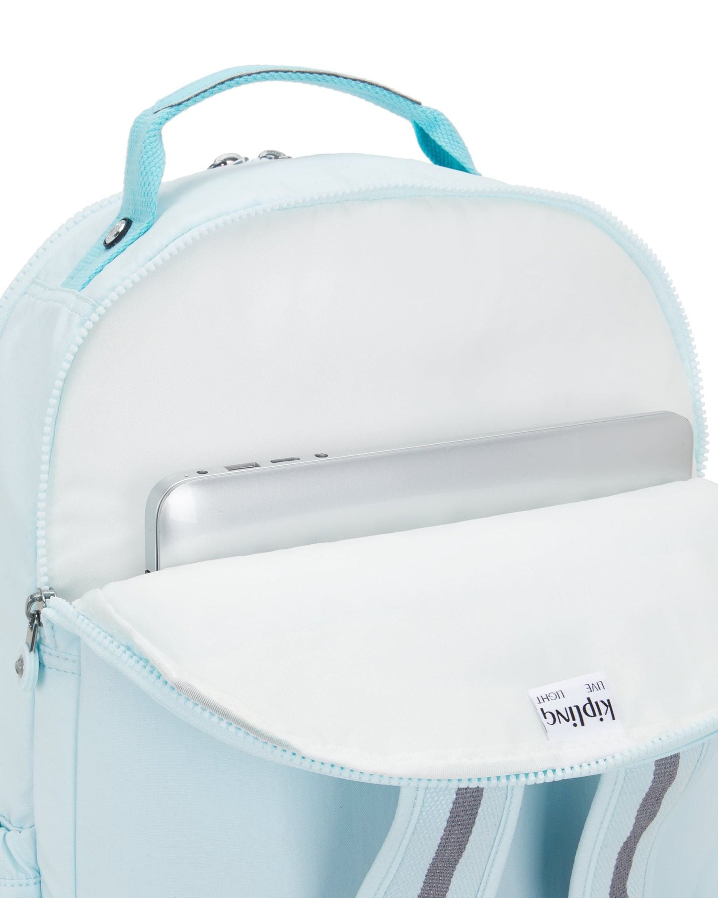 حقيبة ظهر KIPLING Seoul Lap Blue Sky Metallic كبيرة (مع حجرة للكمبيوتر المحمول) I7135-5MB