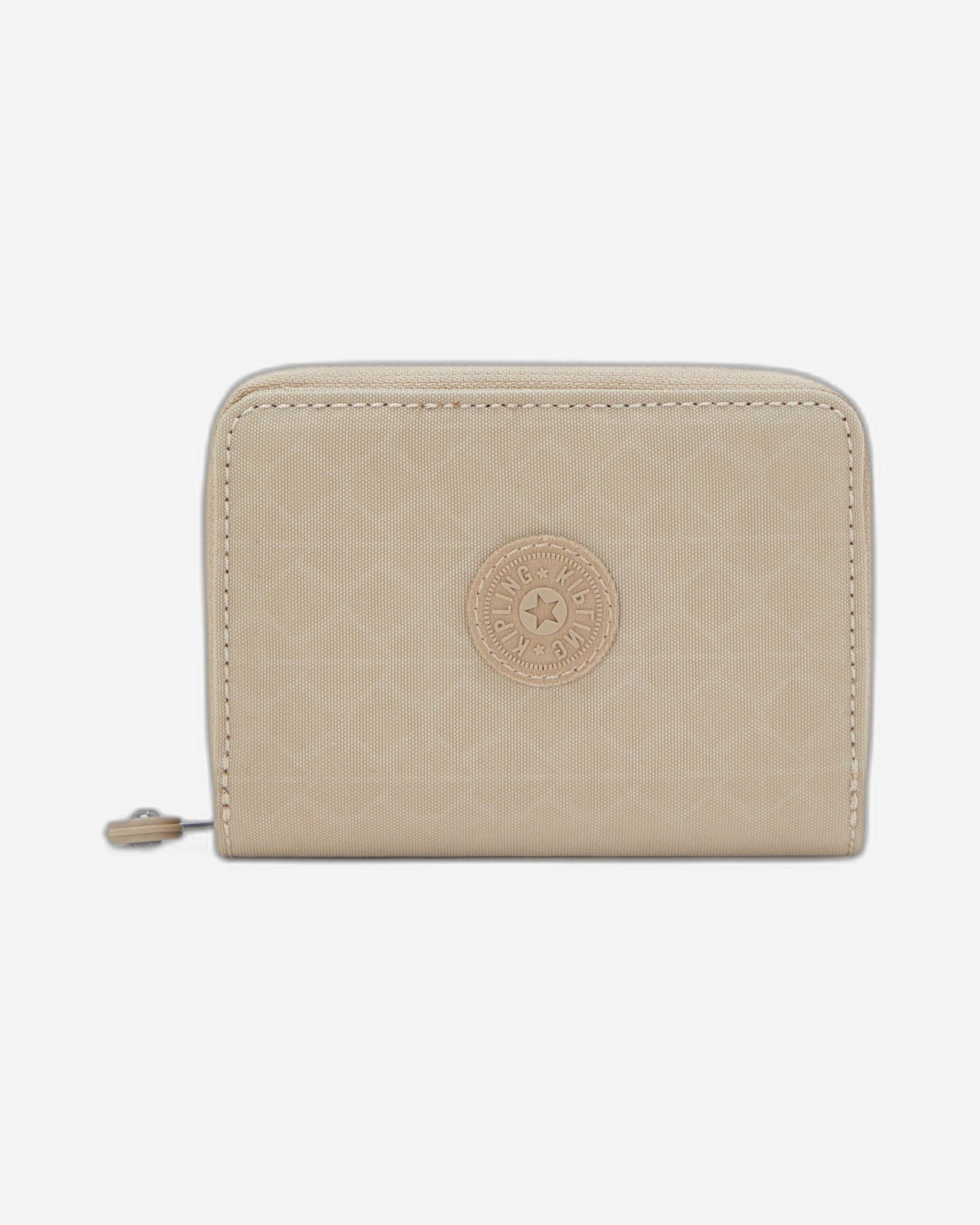 محفظة Kipling Money Love Signature متوسطة الحجم منقوش عليها شعار بيج I7276-96A