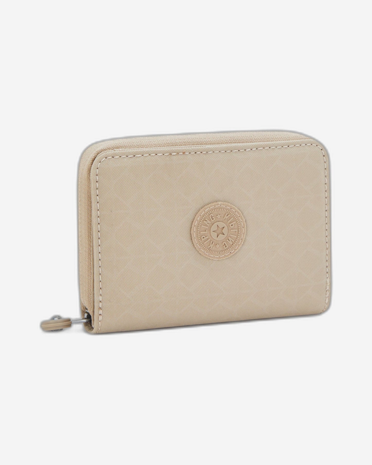 محفظة Kipling Money Love Signature متوسطة الحجم منقوش عليها شعار بيج I7276-96A