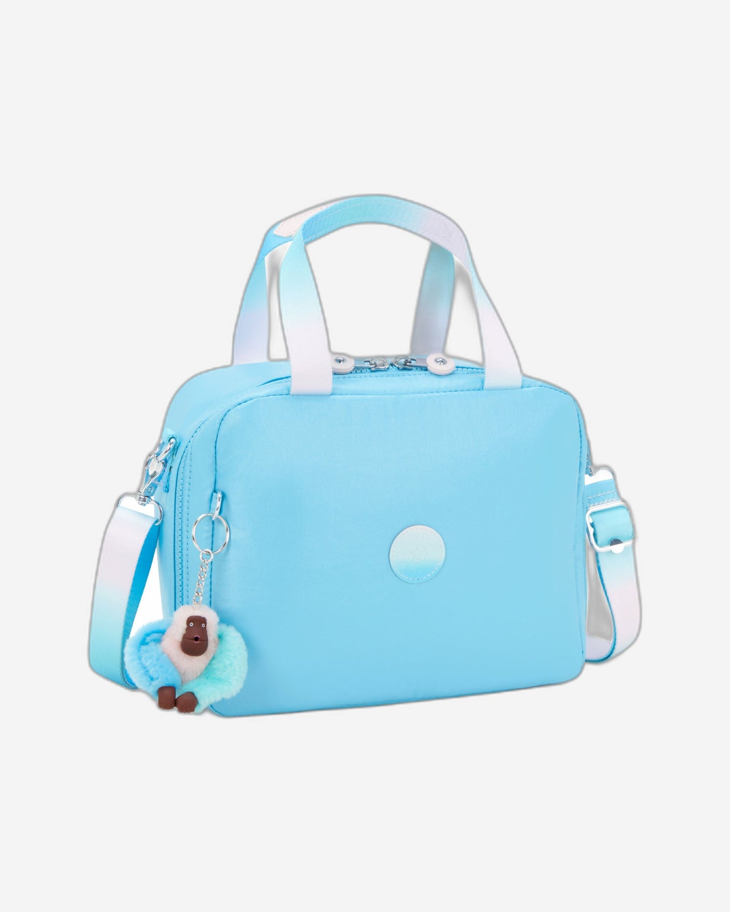 حقيبة غداء كبيرة Kipling Miyo Sea Blue Met مع جراب عربة I7363-52D