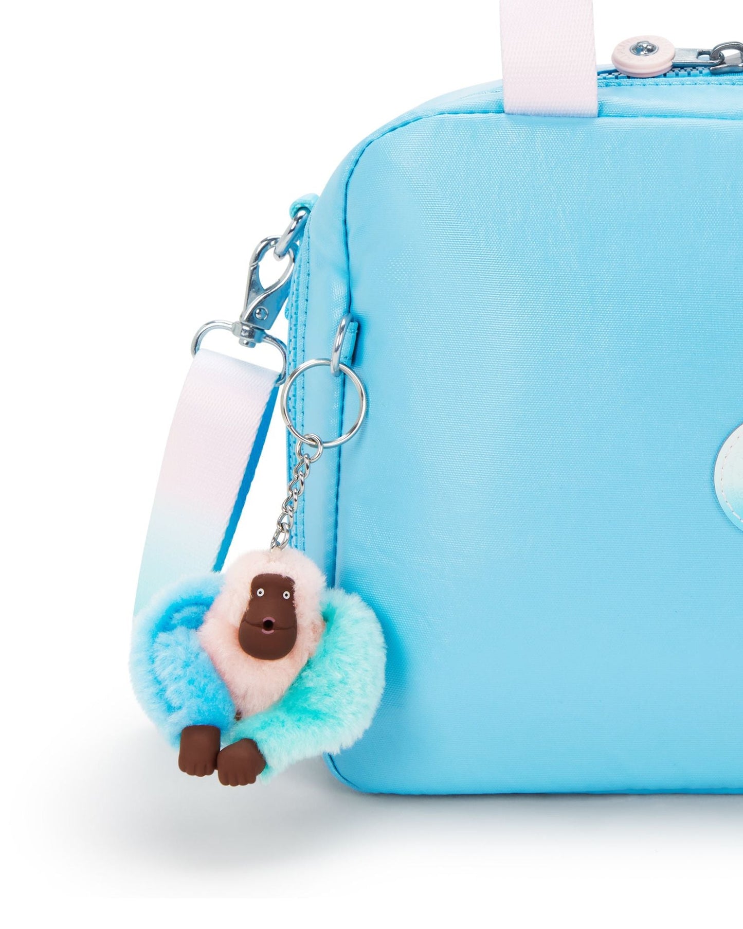 حقيبة غداء كبيرة Kipling Miyo Sea Blue Met مع جراب عربة I7363-52D