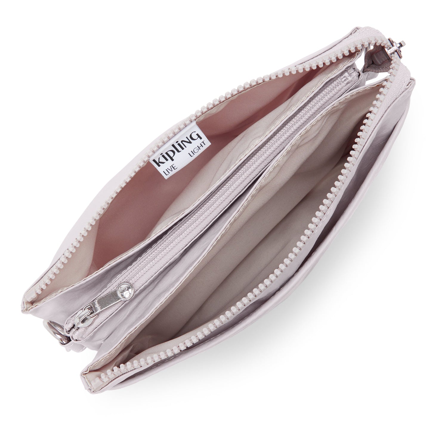 KIPLING-Riri-حقيبة كروس صغيرة (بحزام قابل للإزالة)-فضي لامع-I7679-K6G