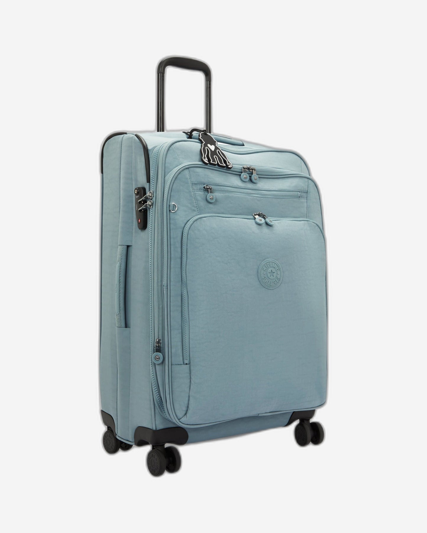 حقيبة سفر Kipling New Youri Spin M مريحة باللون الرمادي متوسطة الحجم قابلة للتمدد بعجلات I7706-3NL