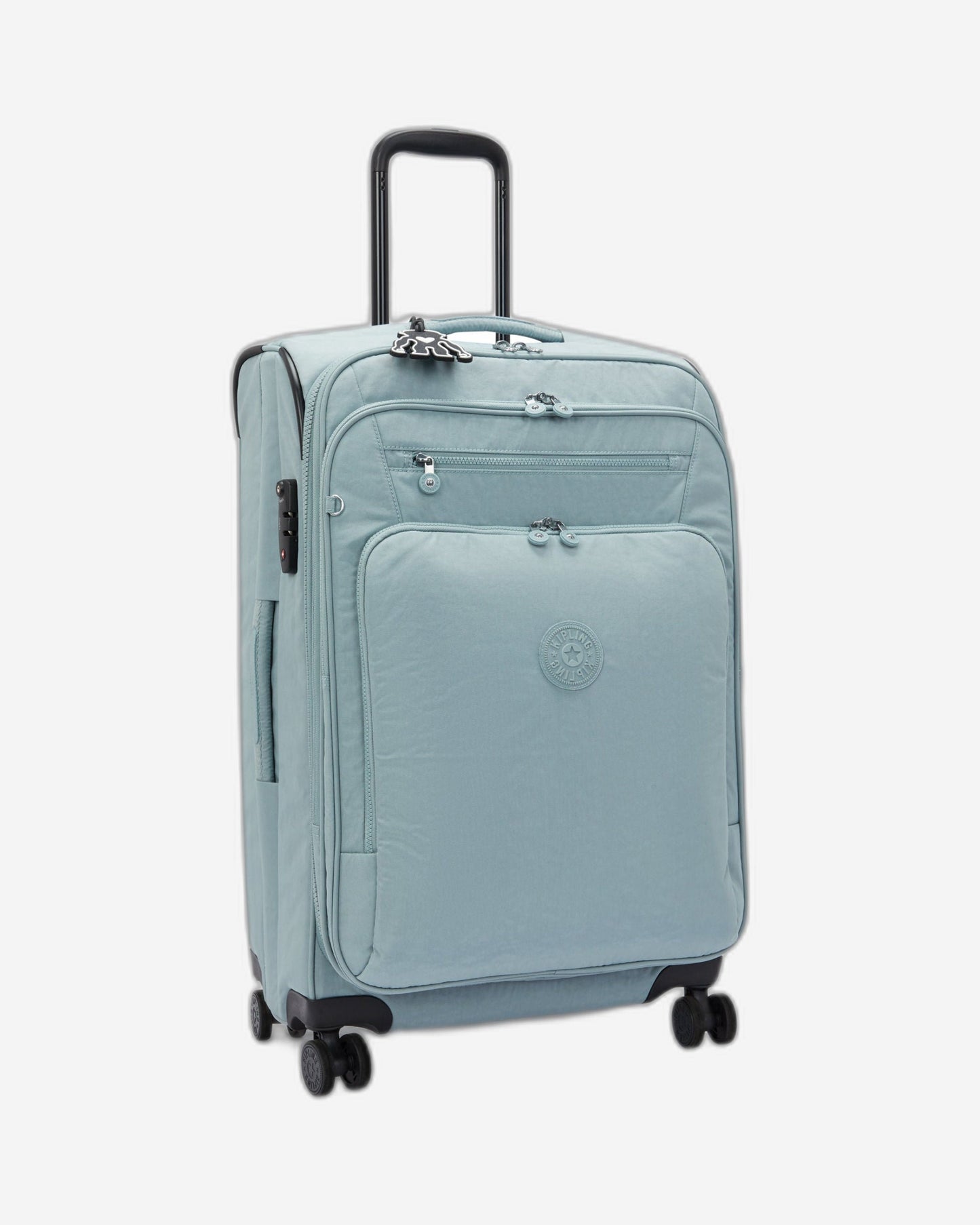 حقيبة سفر Kipling New Youri Spin M مريحة باللون الرمادي متوسطة الحجم قابلة للتمدد بعجلات I7706-3NL