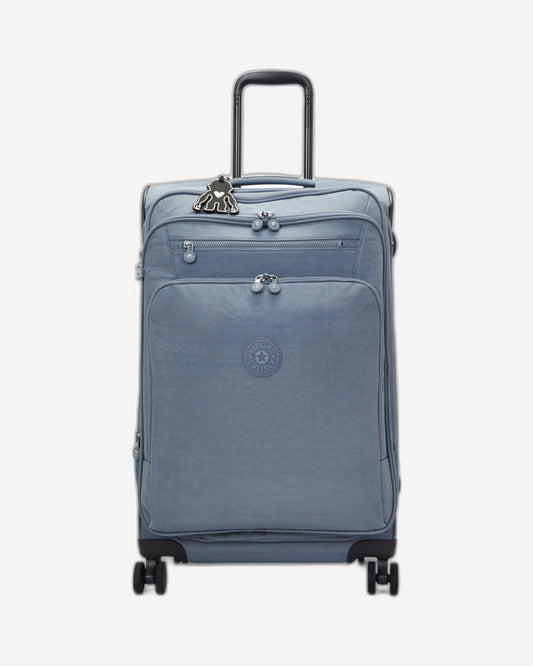 Kipling New Youri Spin M Blue Stone Medium Expandable Wheeled Luggage I7706-6Fb