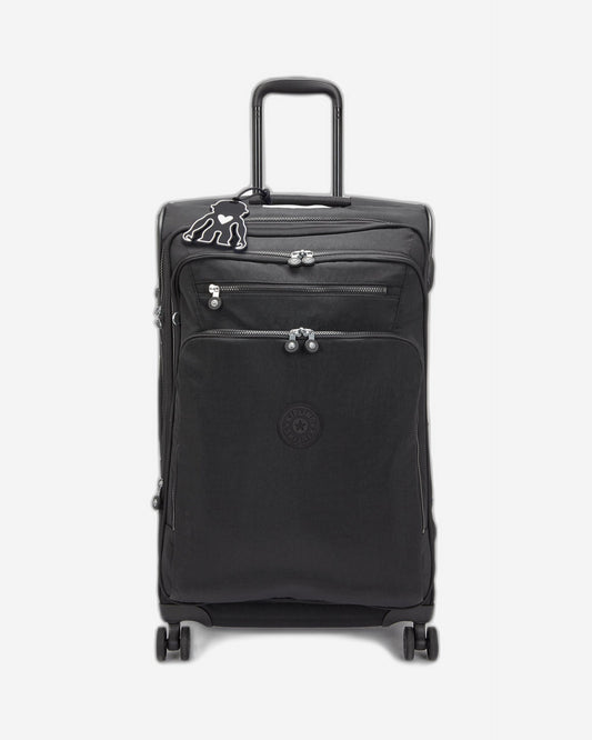 Kipling New Youri Spin M Black Noir حقيبة سفر بعجلات متوسطة قابلة للتوسيع I7706-P39