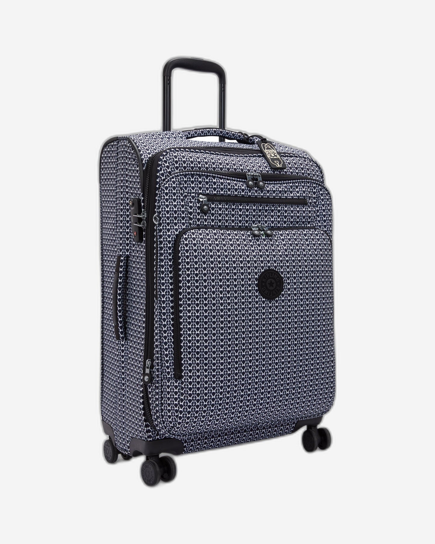 Kipling New Youri Spin M Signature Print حقيبة دوارة متوسطة قابلة للتوسيع C2I7788-DD2