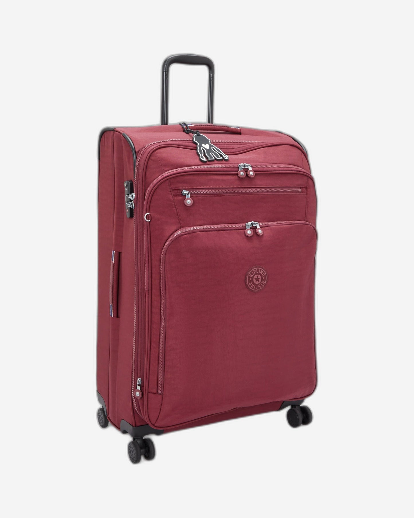حقيبة سفر Kipling New Youri Spin L Lounge Wine كبيرة قابلة للتوسيع بعجلات I7930-5FW