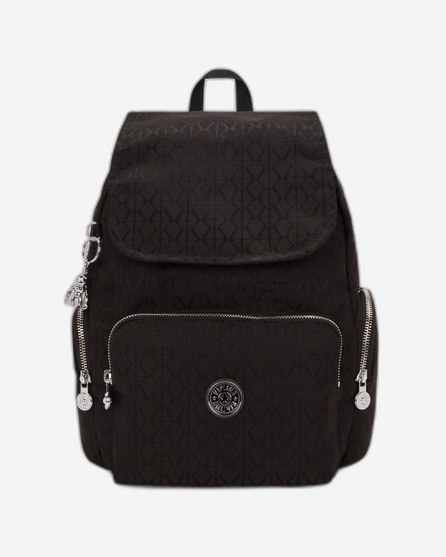 حقيبة الظهر الصغيرة Kipling City Zip S Noir Sign Jq I8029-4NW