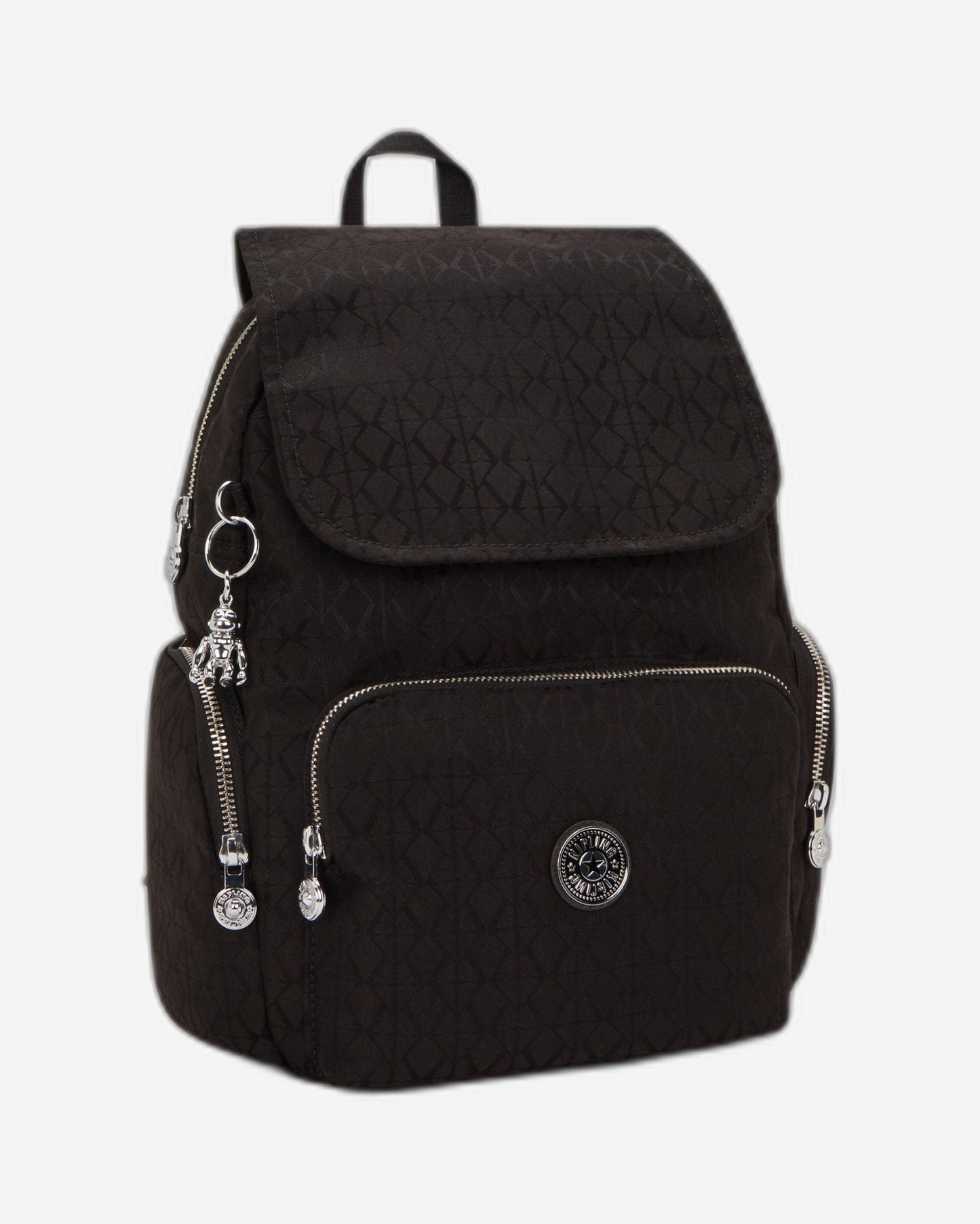 حقيبة الظهر الصغيرة Kipling City Zip S Noir Sign Jq I8029-4NW