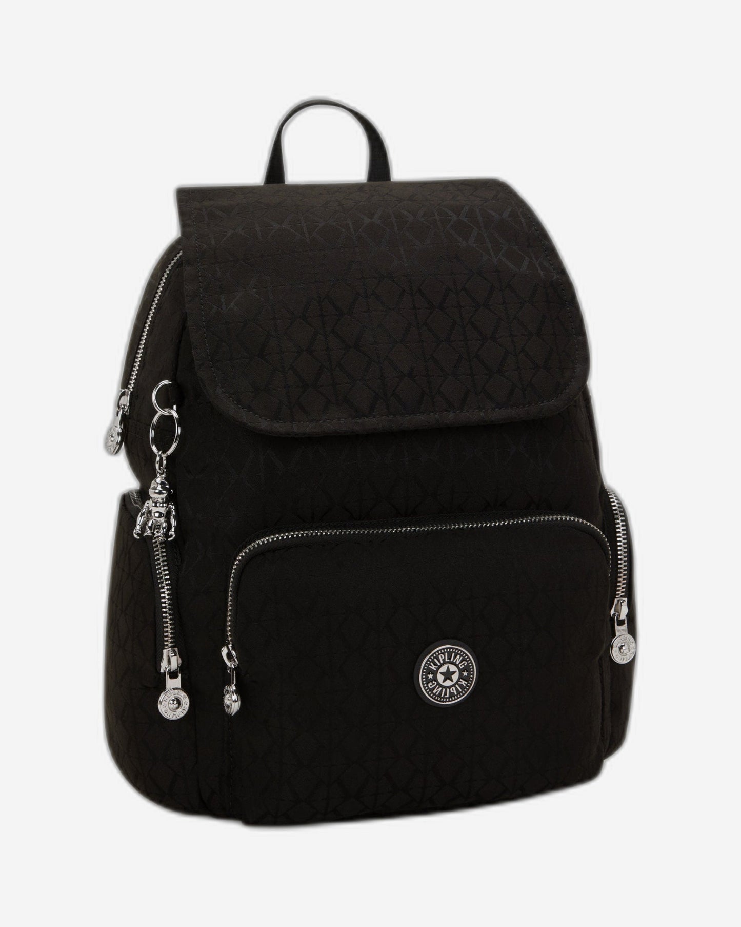 حقيبة الظهر الصغيرة Kipling City Zip S Noir Sign Jq I8029-4NW