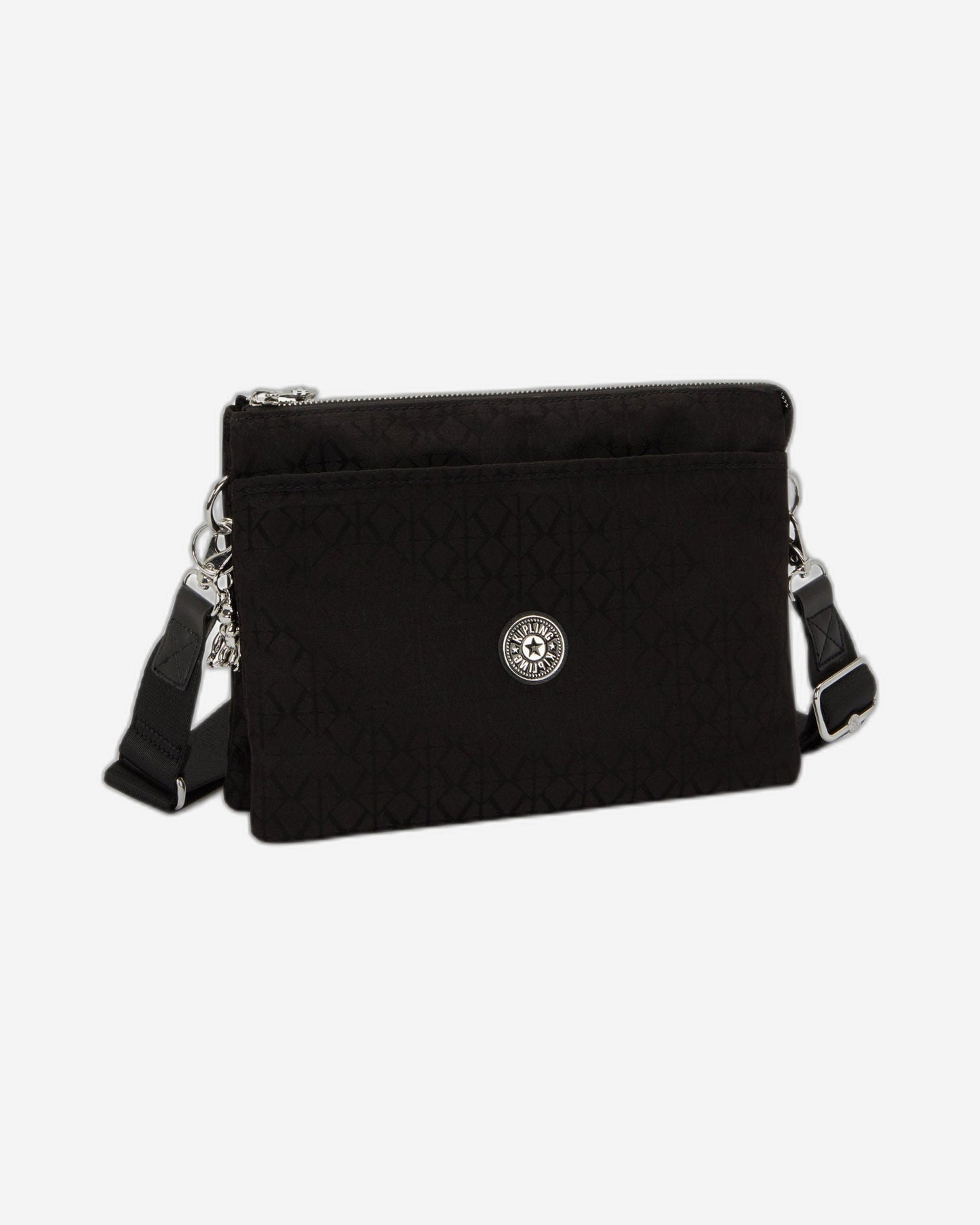Kipling Riri L Noir Sign Jq حقيبة كروس متوسطة (مع حزام كتف قابل للإزالة) I8044-4NW