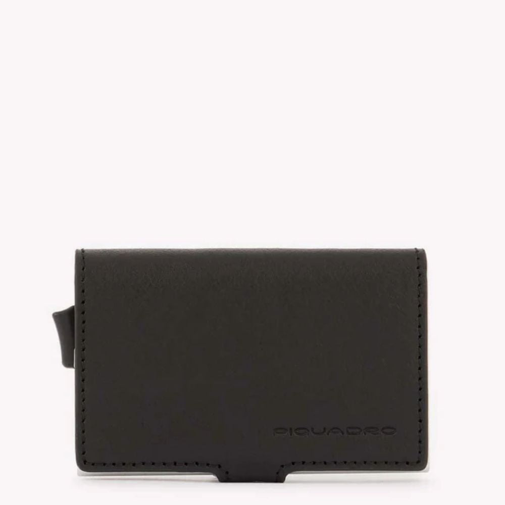 حافظة بطاقات الائتمان Piquadro Black Square المعدنية مع حماية RFID ضد الاحتيال PP5649B3R/N