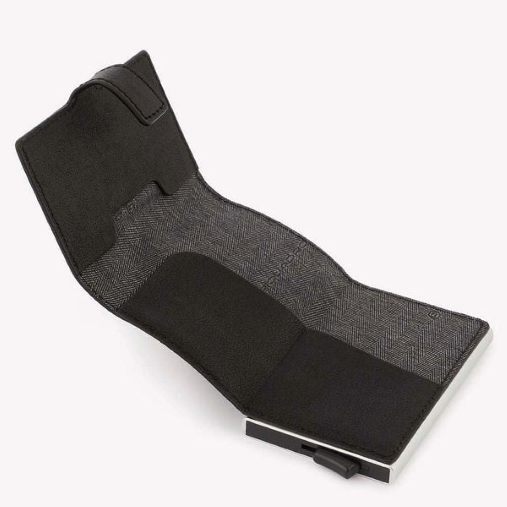 حافظة بطاقات الائتمان Piquadro Black Square المعدنية مع حماية RFID ضد الاحتيال PP5649B3R/N
